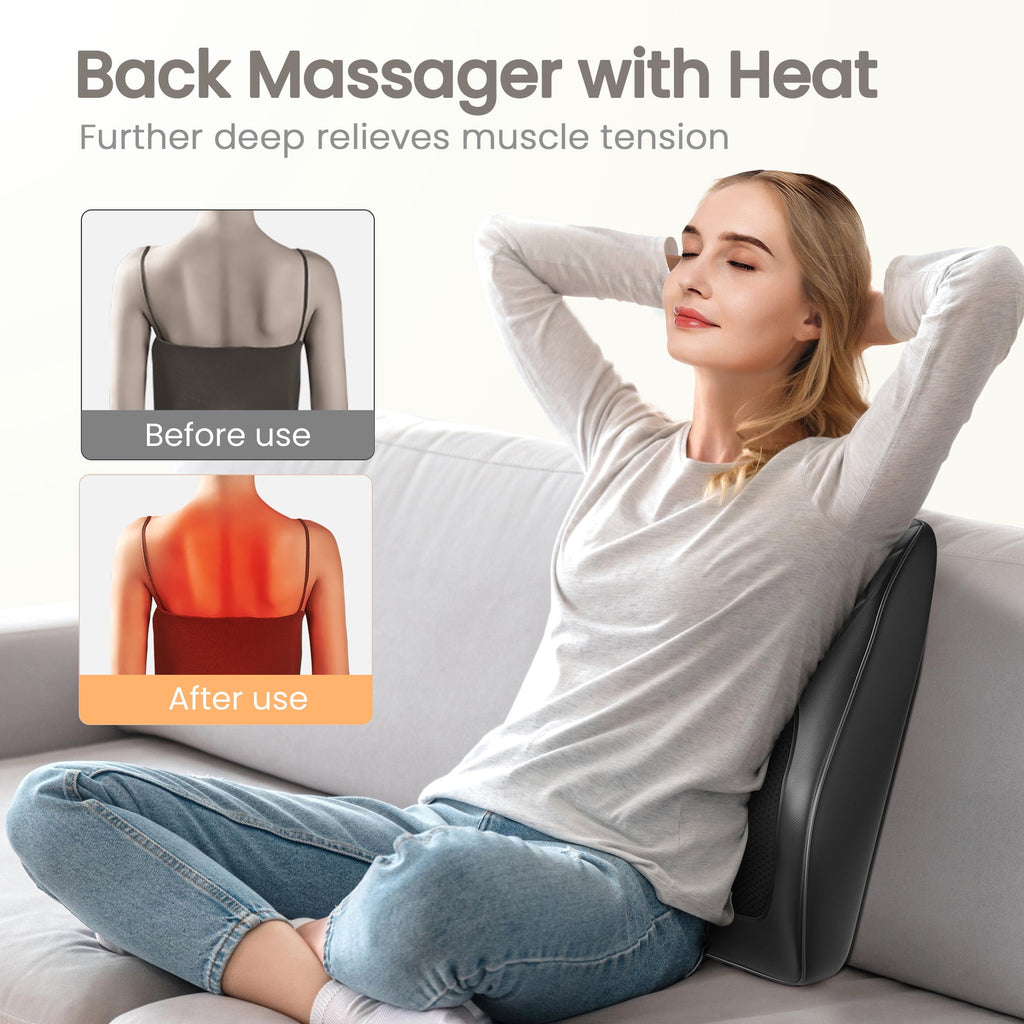 Massager with Heat, 3D Kneading Massage Pillow for , Neck, Shoulder, Leg Pain Relief Deep Tissue, Gifts for Women Men... - Image 4