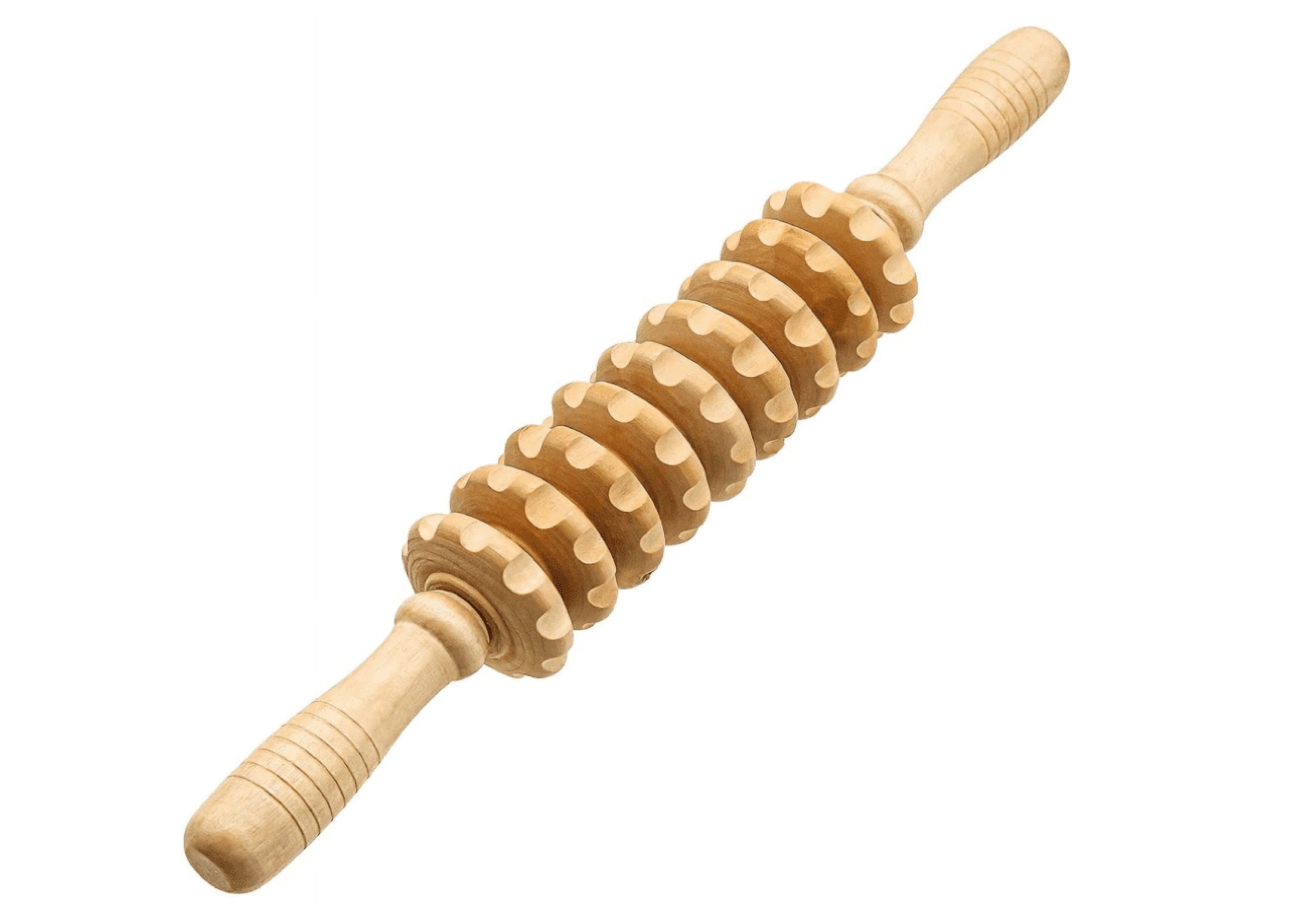 Wooden Massage Stick Roller for Fascia, Cellulite, Muscle & Abdomen, Wood Manual Self Therapy Massage Tools,Body Ther... - Image 4