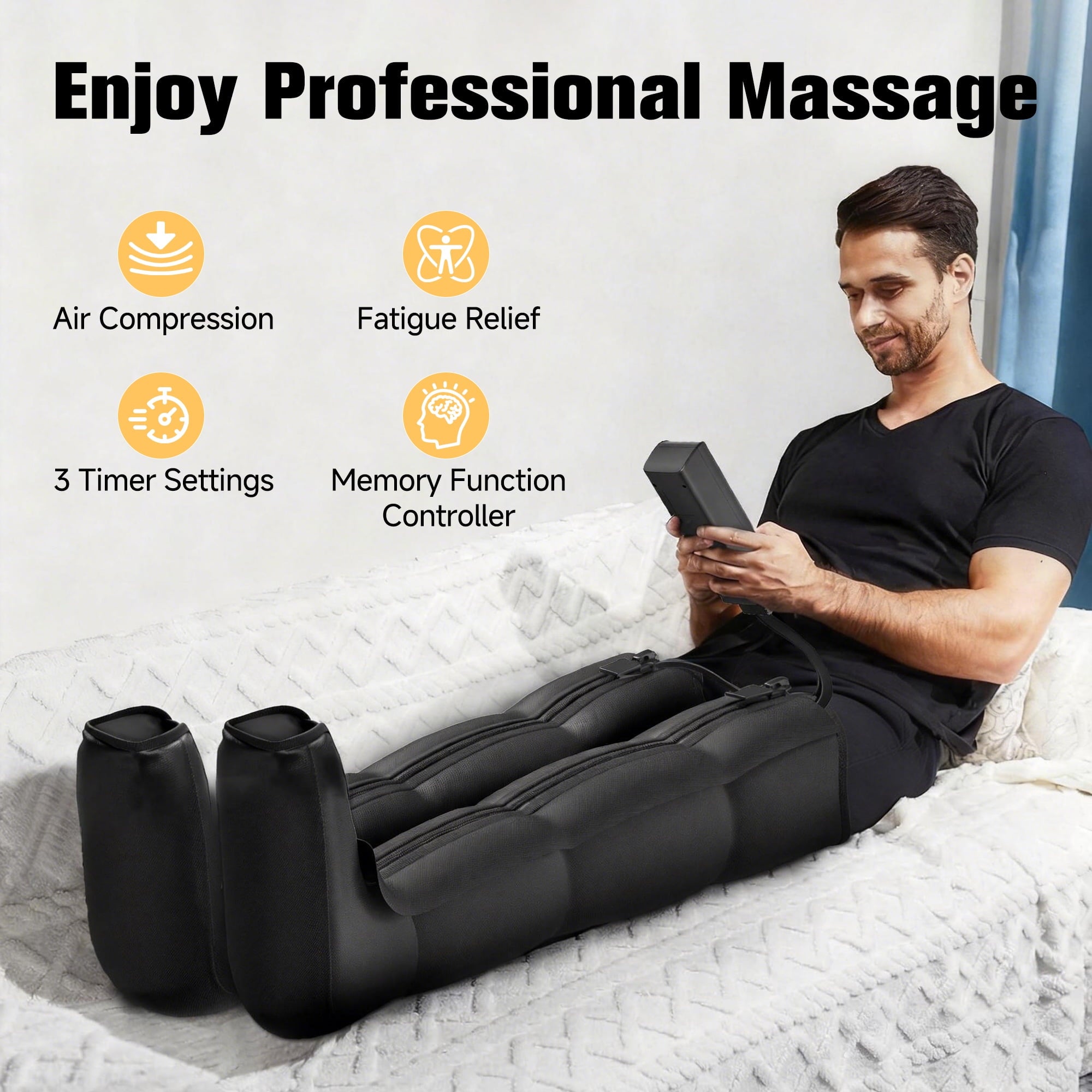 Leg Massager, Leg Massager for Leg Relaxation and Pain relief , 6 Modes 8 Intensities 3 Timers,Gift for Women Men - Image 3