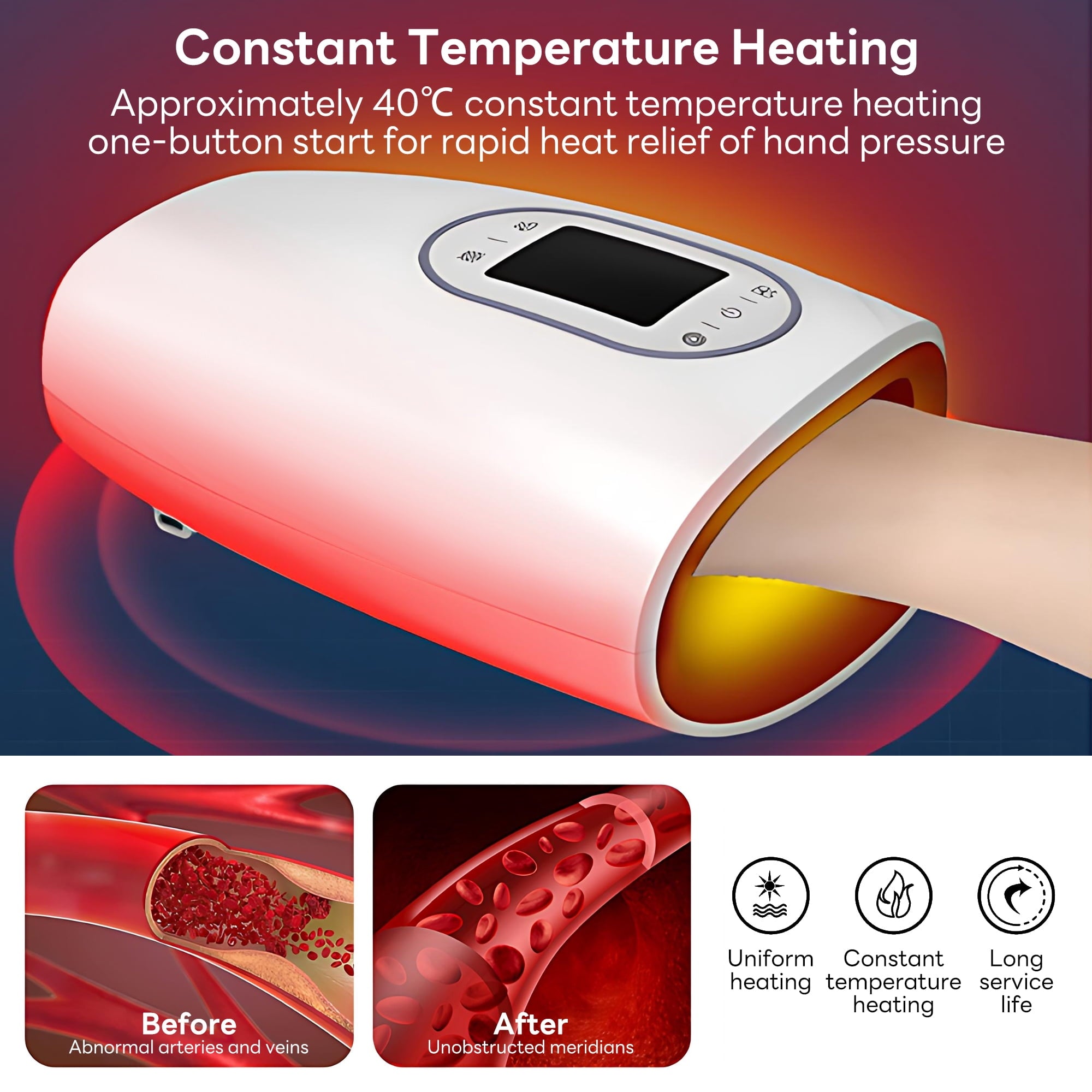 Massager with Heat, Full- Air Compression & Multiple Massage Nodes for Daily Relaxation, Deal Gift - Image 4