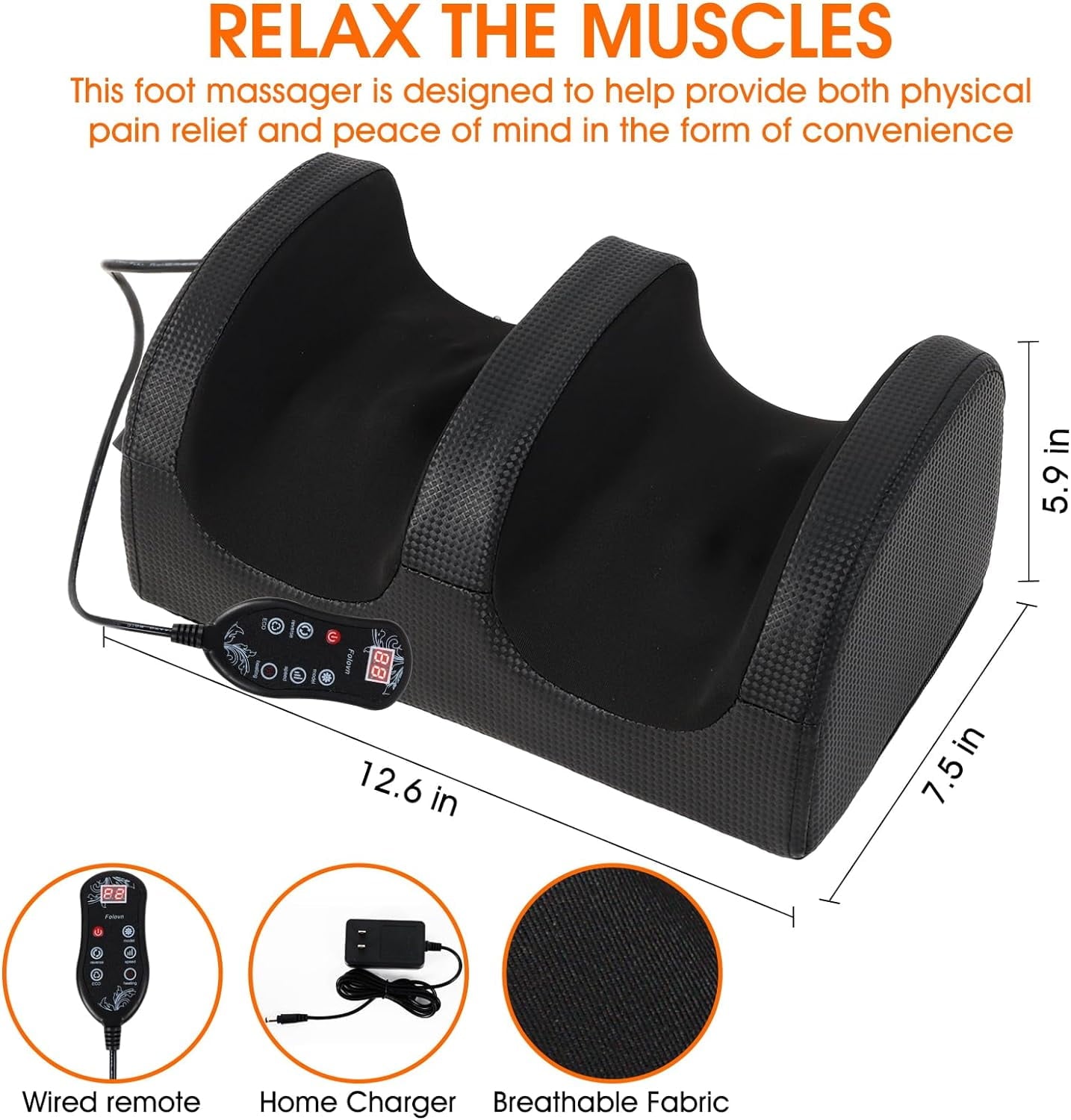 Electric Shiatsu Foot Massage Machine with Heat&Remote, Multi-Modes Foot and Calf Massager, Kneading Deep Tissue Mass... - Image 3