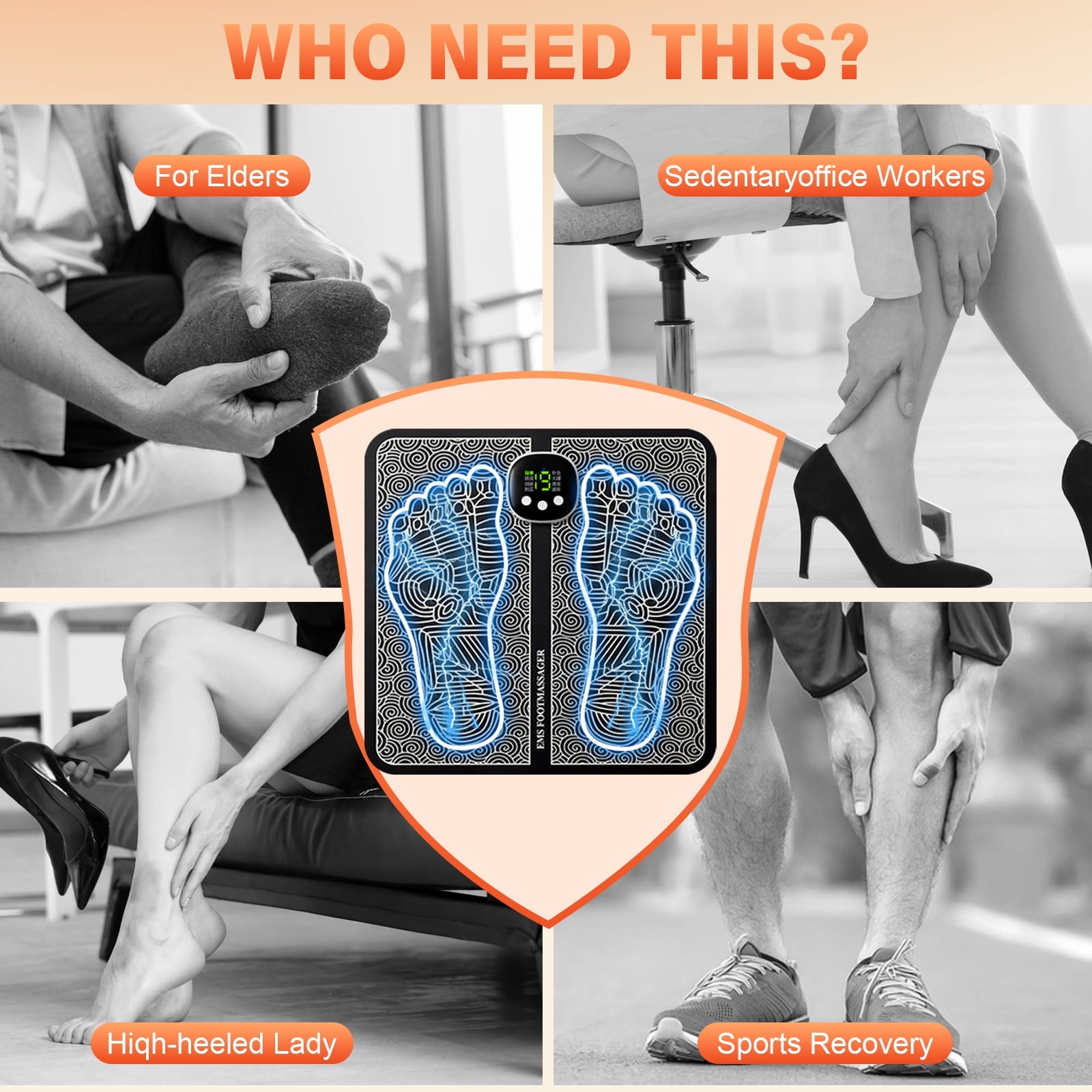 & Unit Foot Massager Device for Plantar Fasciitis and Neuropathy Relief Care - Image 5