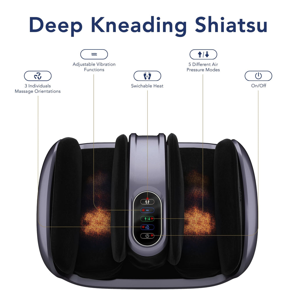 Machine with Heat, Shiatsu Deep Kneading, 5 Level Pressure Settings for Tired Muscles and Plantar Fasciitis - Fits up... - Image 5
