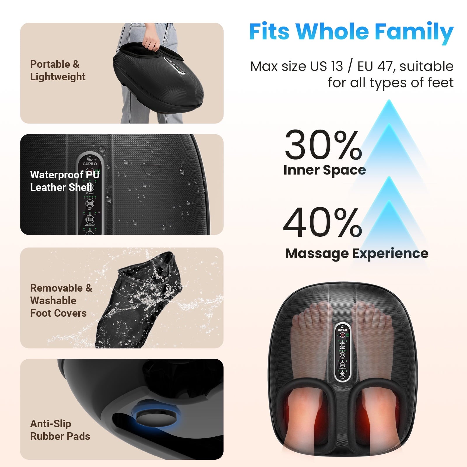 Machine with Heat & Remote Control, Shiatsu Deep Kneading for Plantar Fasciitis, Tired Muscles, Neuropathy, Blood Cir... - Image 6