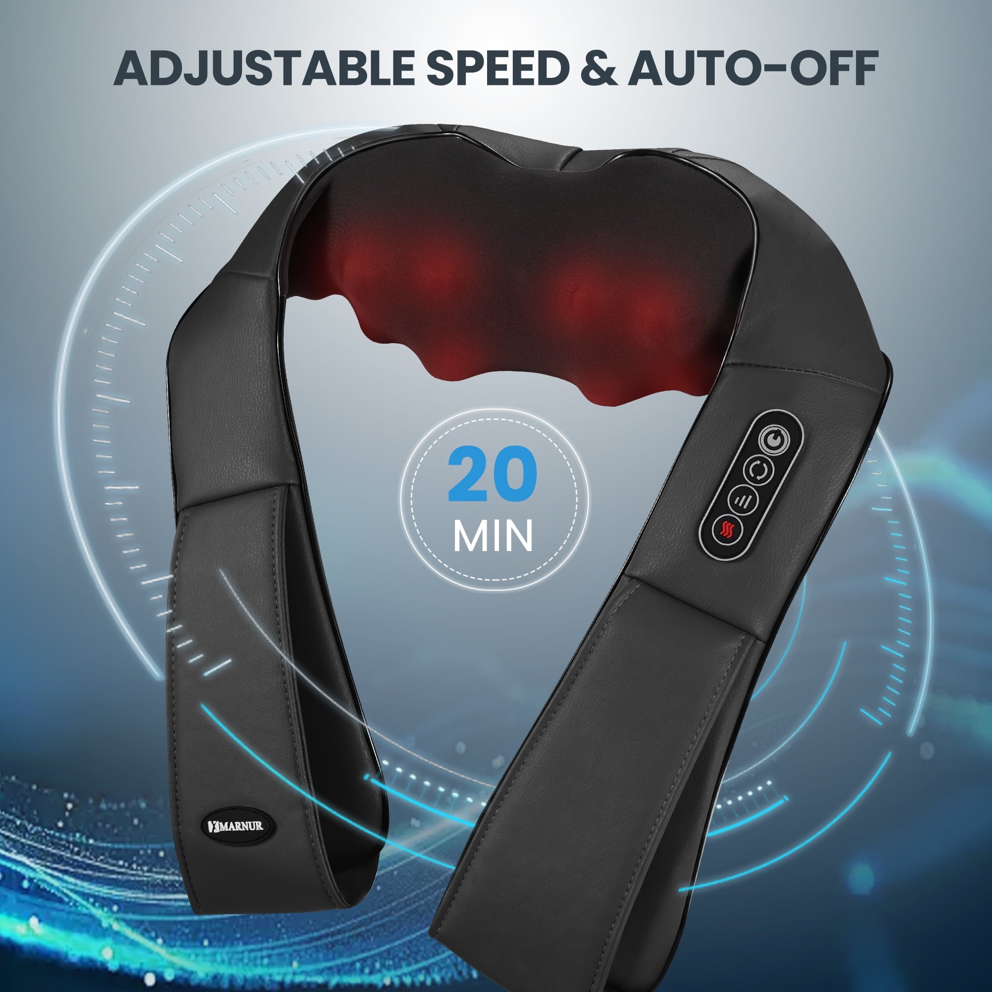 and Shoulder Massager, 3D Deep Tissue Kneading Shiatsu Massager with Heat, Black - Image 6
