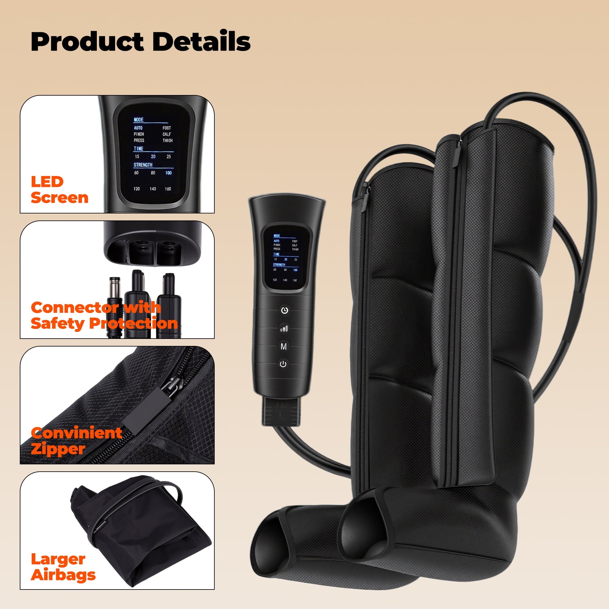 Leg Massager, Full Leg Recovery System Massager Boots for Muscles Relief and Blood Circulation, Gift for Mom Dad - Image 4