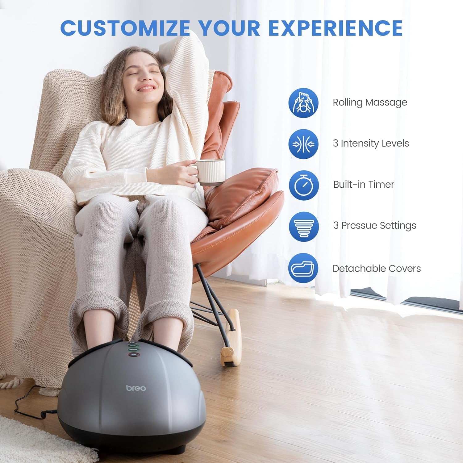 Massager with Heat, Deep Kneading for Plantar Fasciitis, Fits Men Size 12, Gift - Image 4