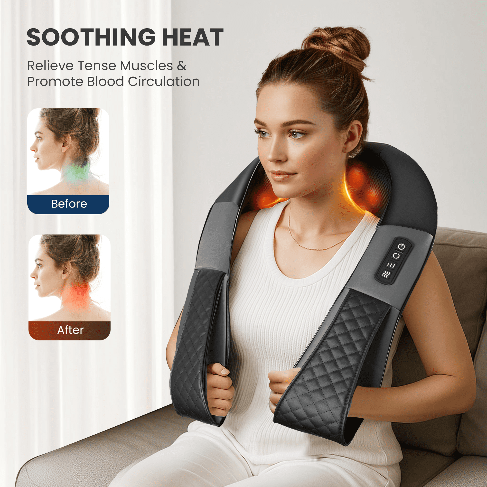Massager with Heat, 4D Shiatsu Shoulder Massager for Pain Relief, Gifts for Mom Dad - Image 4