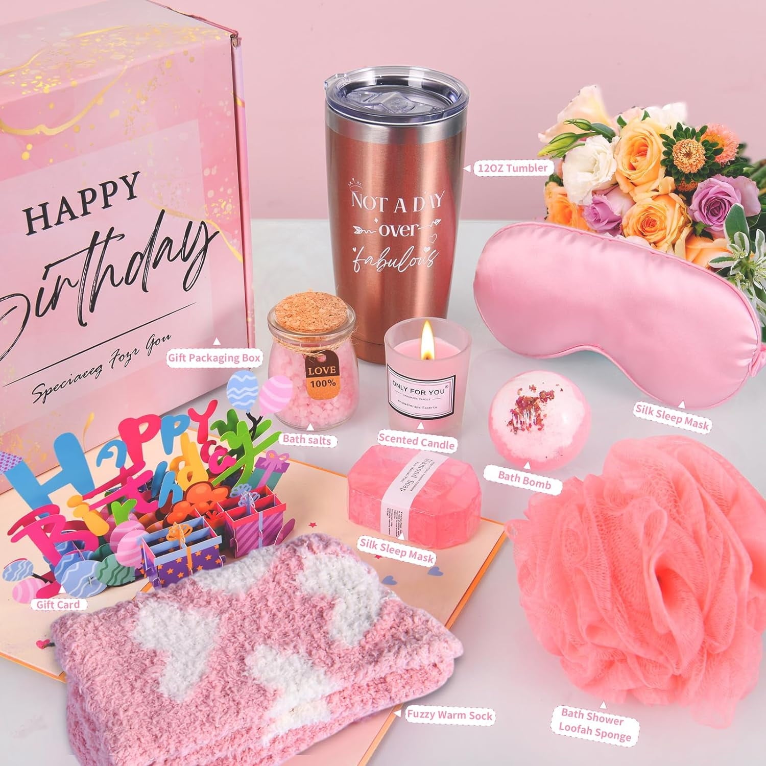 for Women Friend Mom - Relaxing Spa Gift Basket Set Care Package Gift for Woman, Unique Happy Gift Ideas for Sister H... - Image 3