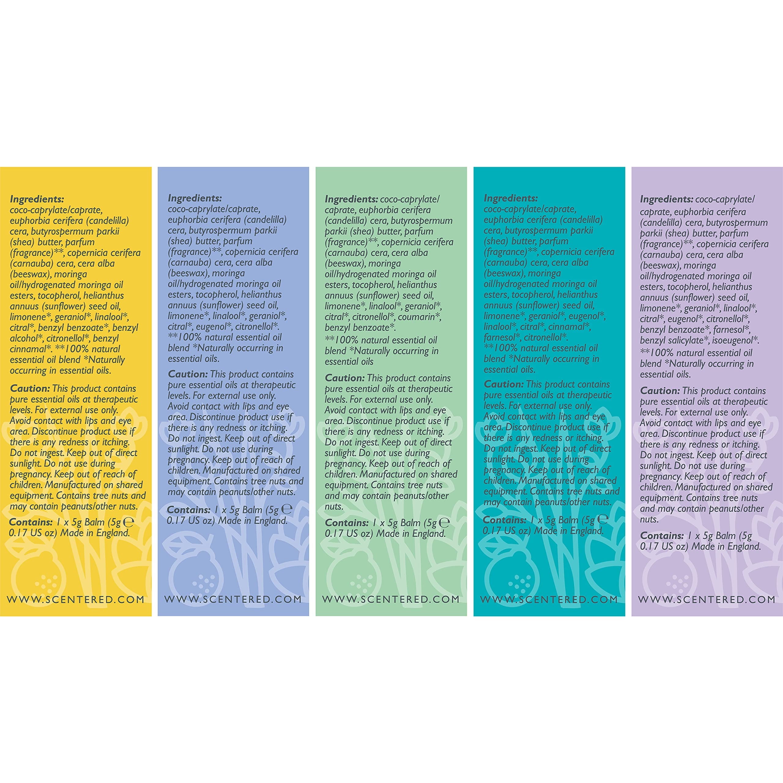 Oils Balm Gift Set- Sleep Well (5g) + 5 x Mini Balms: De-Stress, Focus, Happy, Escape & Love - Relaxing Gifts for Women - Image 3