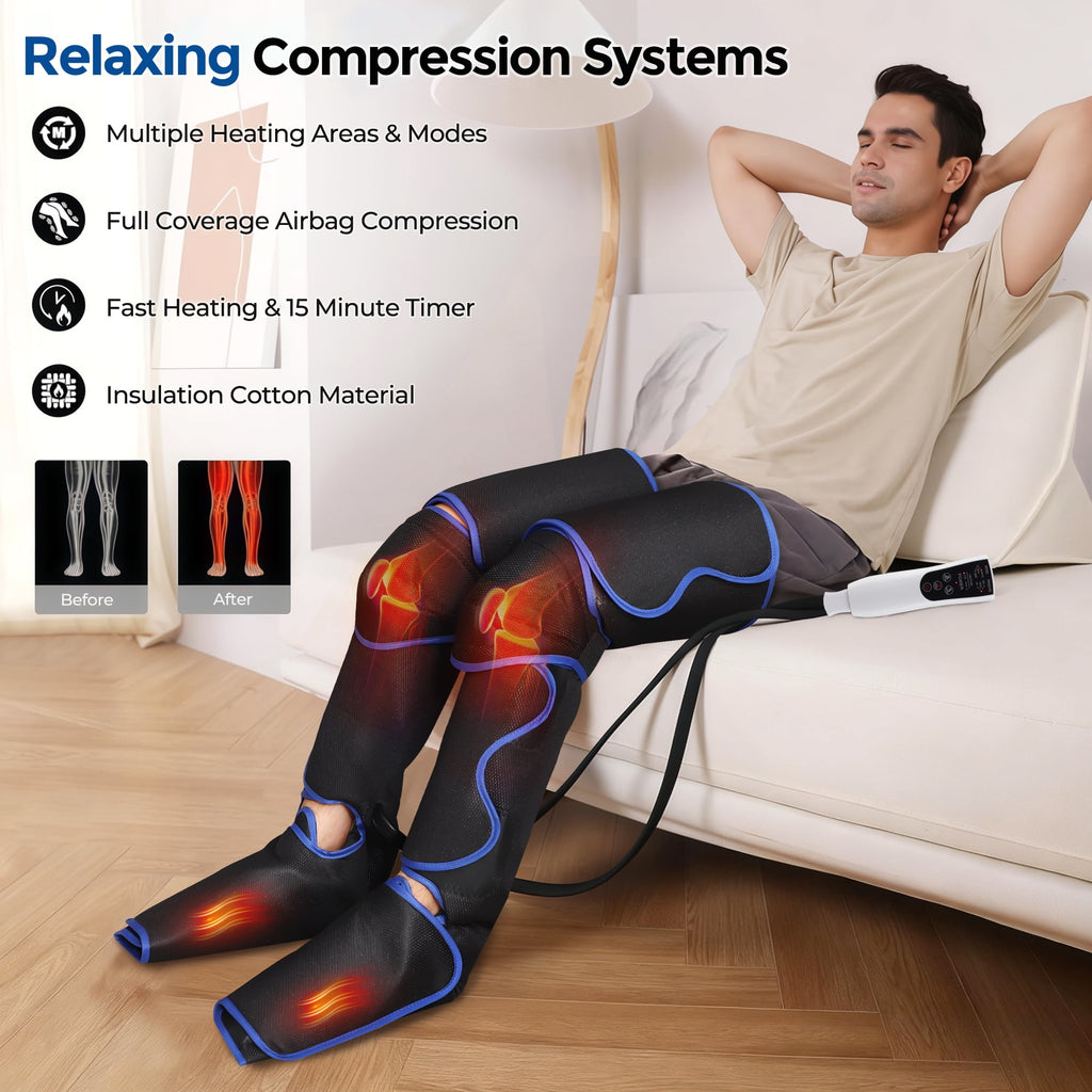 with Air Compression & Heat for Foot Calf Thigh, Upgrade Full Wraps for Circulation, with 3 Modes 3 Intensities 2 Hea... - Image 2
