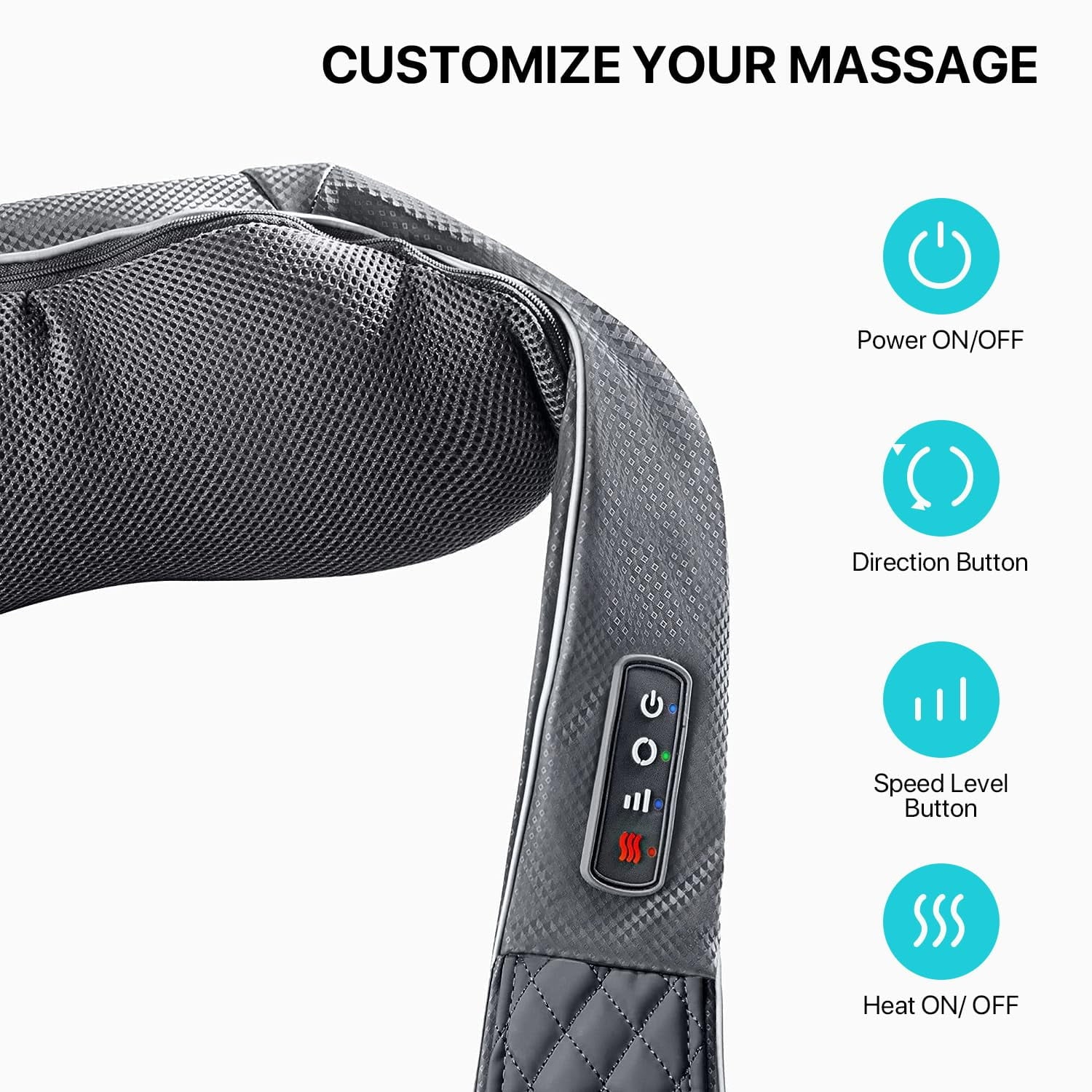 and Shoulder Massager, Rechargeable Deep Tissue Kneading Massager with Heat,Gifts for Women, Men, Mom, Dad - Image 5