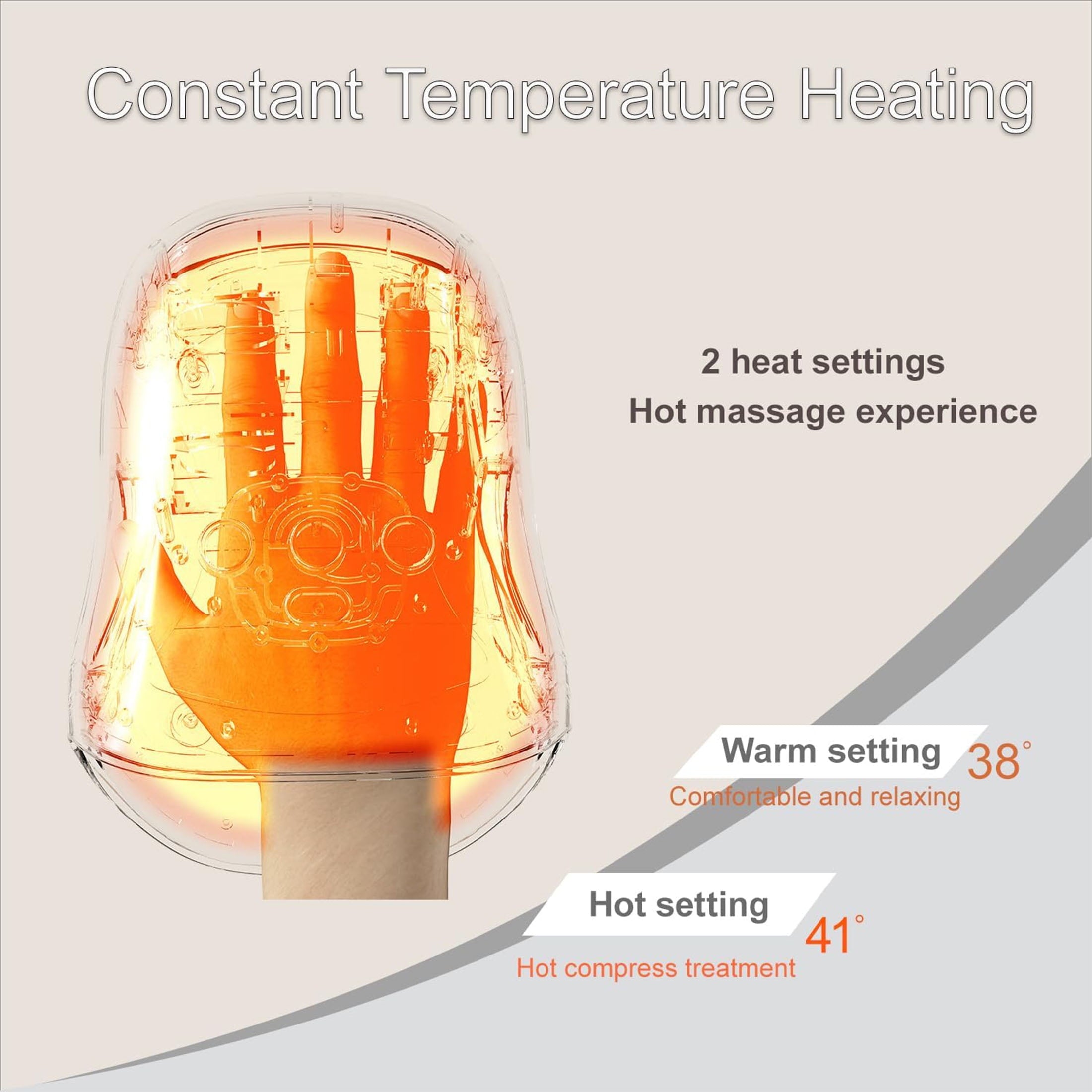 Cordless with Heat and Compression, 3 Mode Palm & Finger with Soothing Warmth, for Relaxation at Home, Office Gift fo... - Image 5
