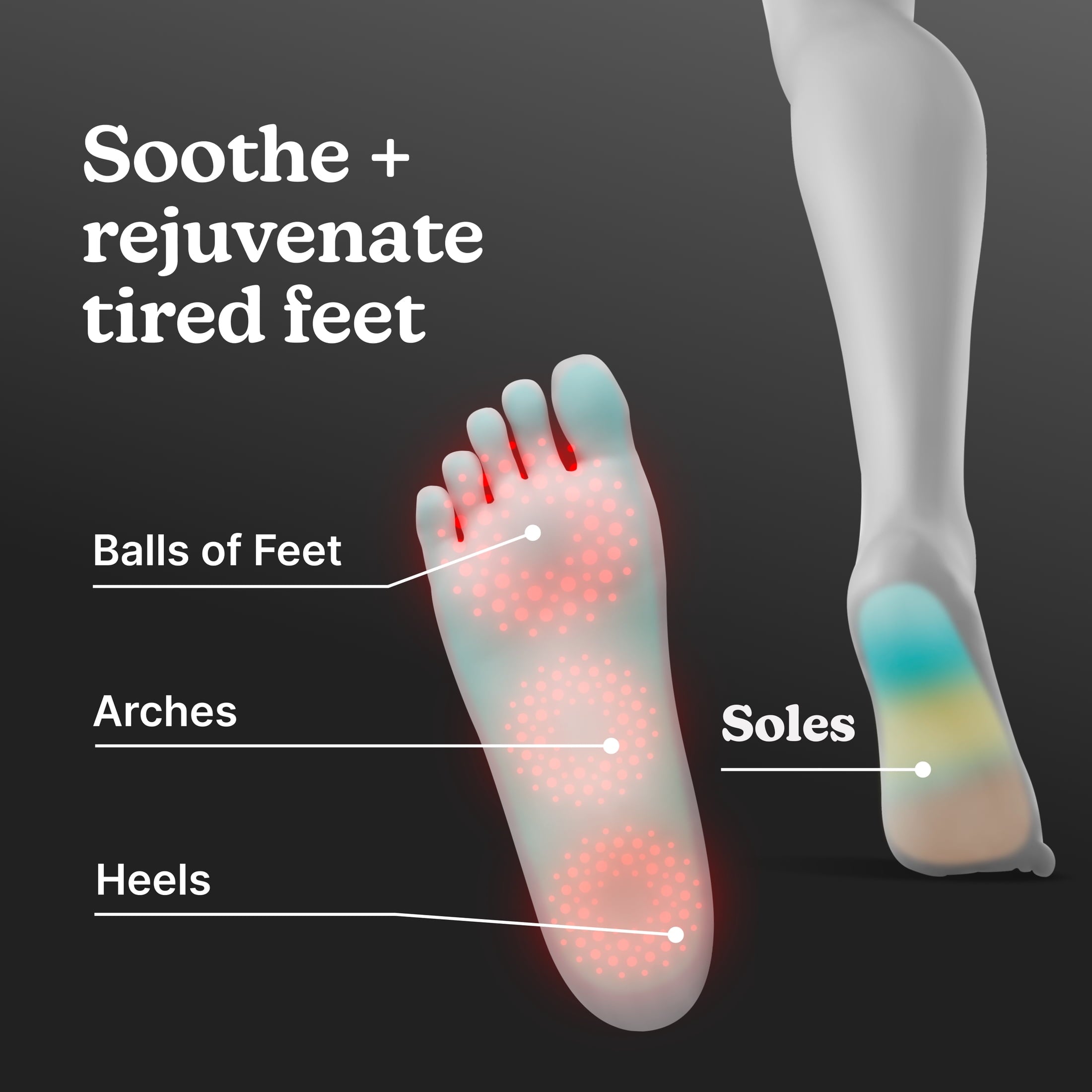 vibration foot massager with soothing heat, Black - Image 3