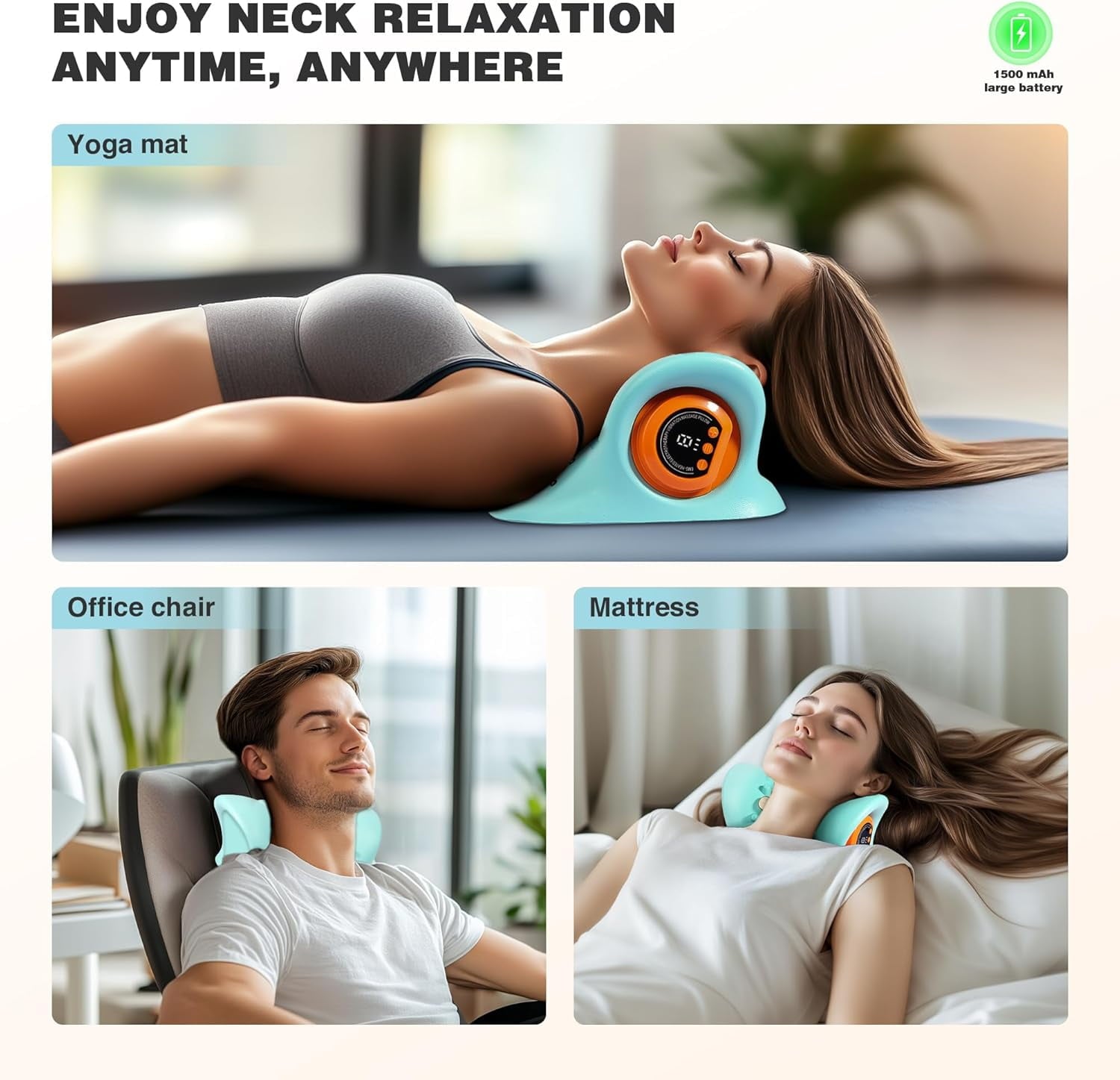 2025, and Shoulder Relaxer with Heat, 3 Modes, Portable Pillows for Pain Relief and Muscle Relax, 26 Angle Cervical T... - Image 5