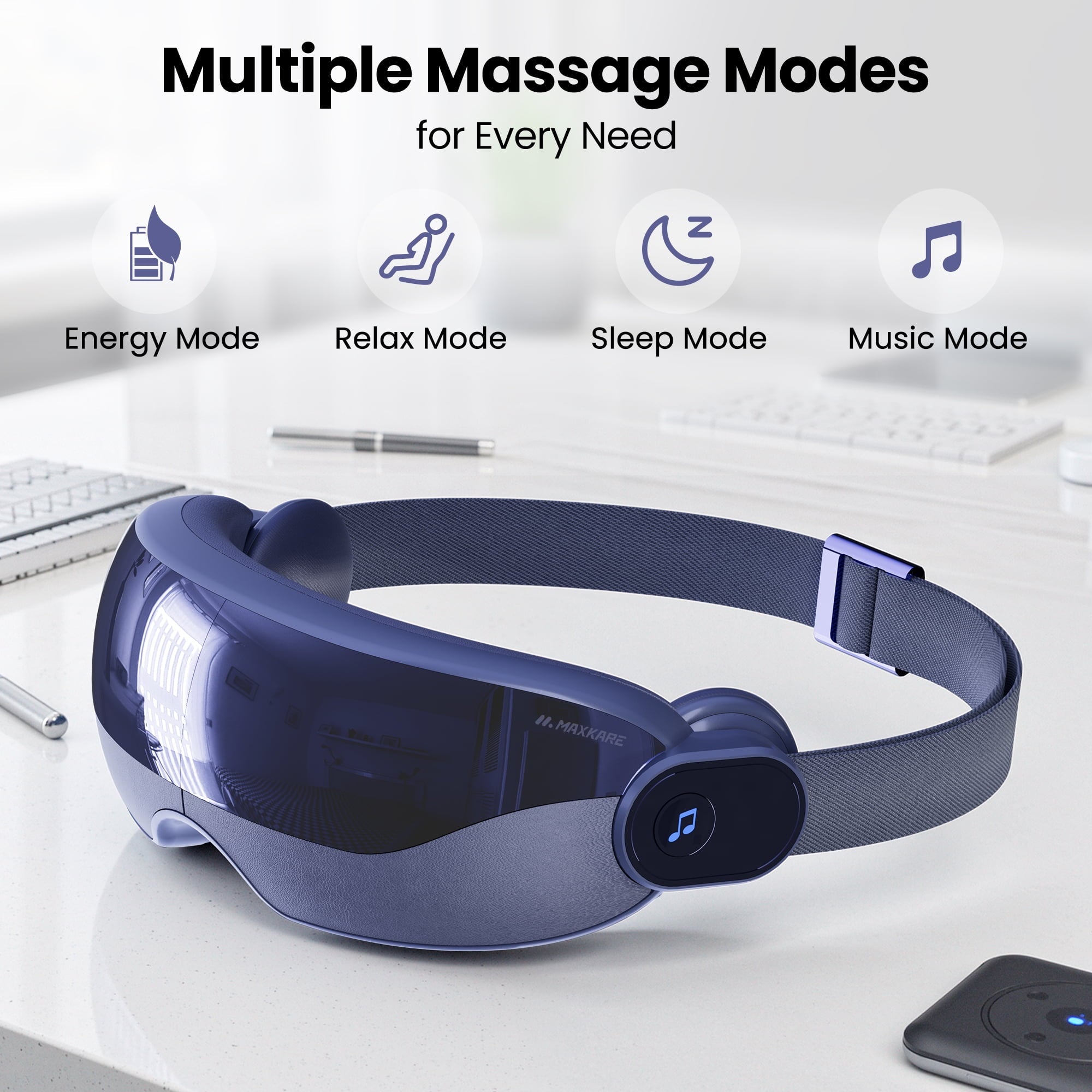 with Air Pressure, Open-View Design, Heated for Relieving Strain, Dry , and Headaches, Foldable & Rechargeable - Image 6