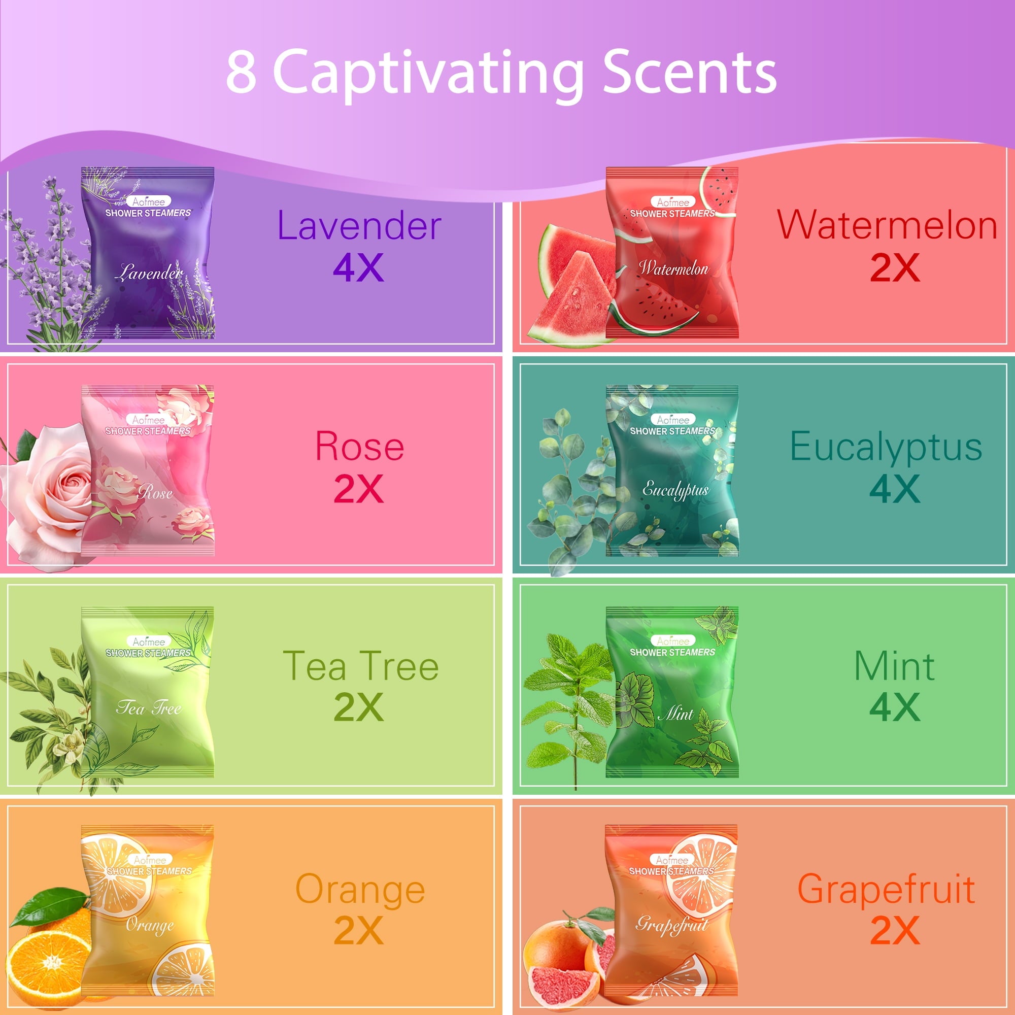 22 Pack, Lavender 8 Variety Scents Bubble Baths Set, Steamers Aromatherapy Relaxation Birthday Gifts for Women Men an... - Image 4