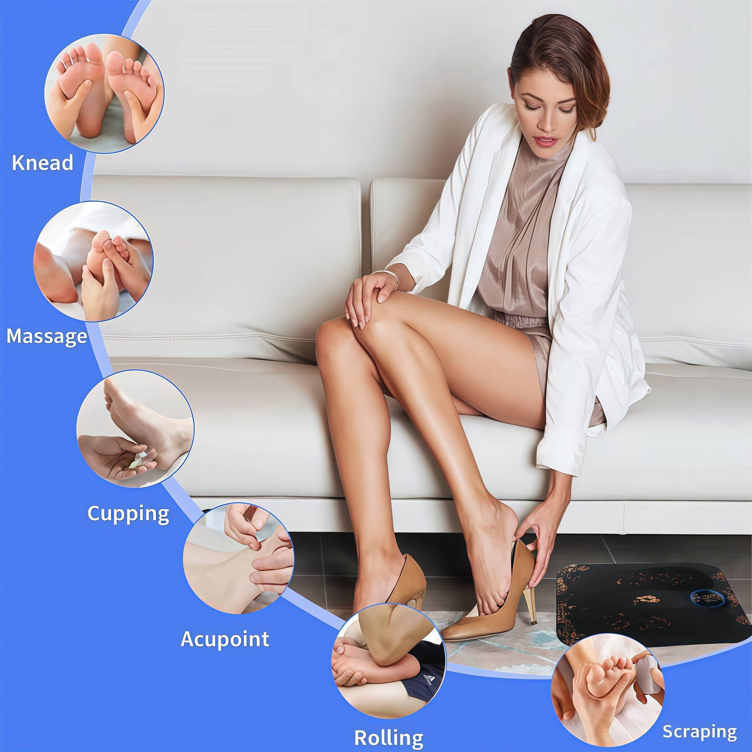 Mat Foldable Rechargeable for Muscle Relaxation, Electric Stimulator Massage Pad for Neuropathy with 8 Modes and 19 L... - Image 6