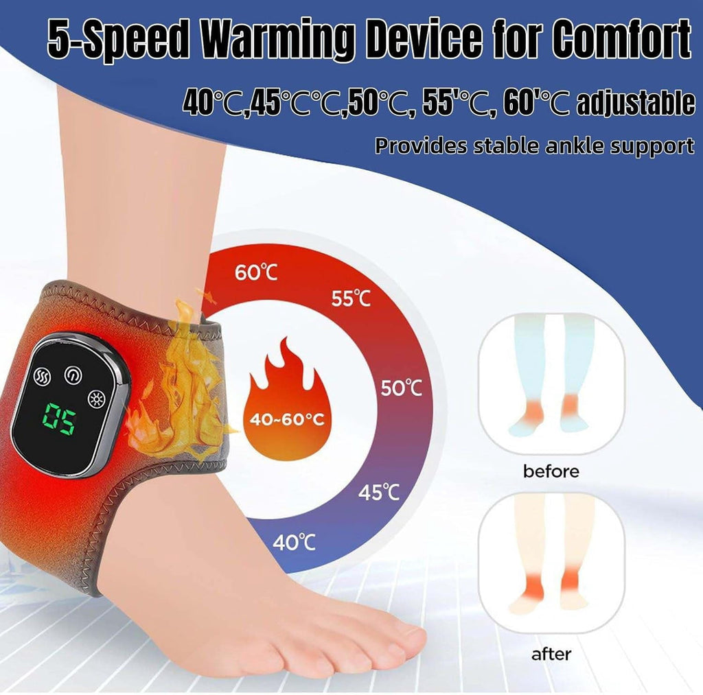 Ankle Massager with Heat, 3-in-1 Kneading Massage, 3 Speeds Vibration & 5 Temperatures, Wireless Portable for Home Of... - Image 2