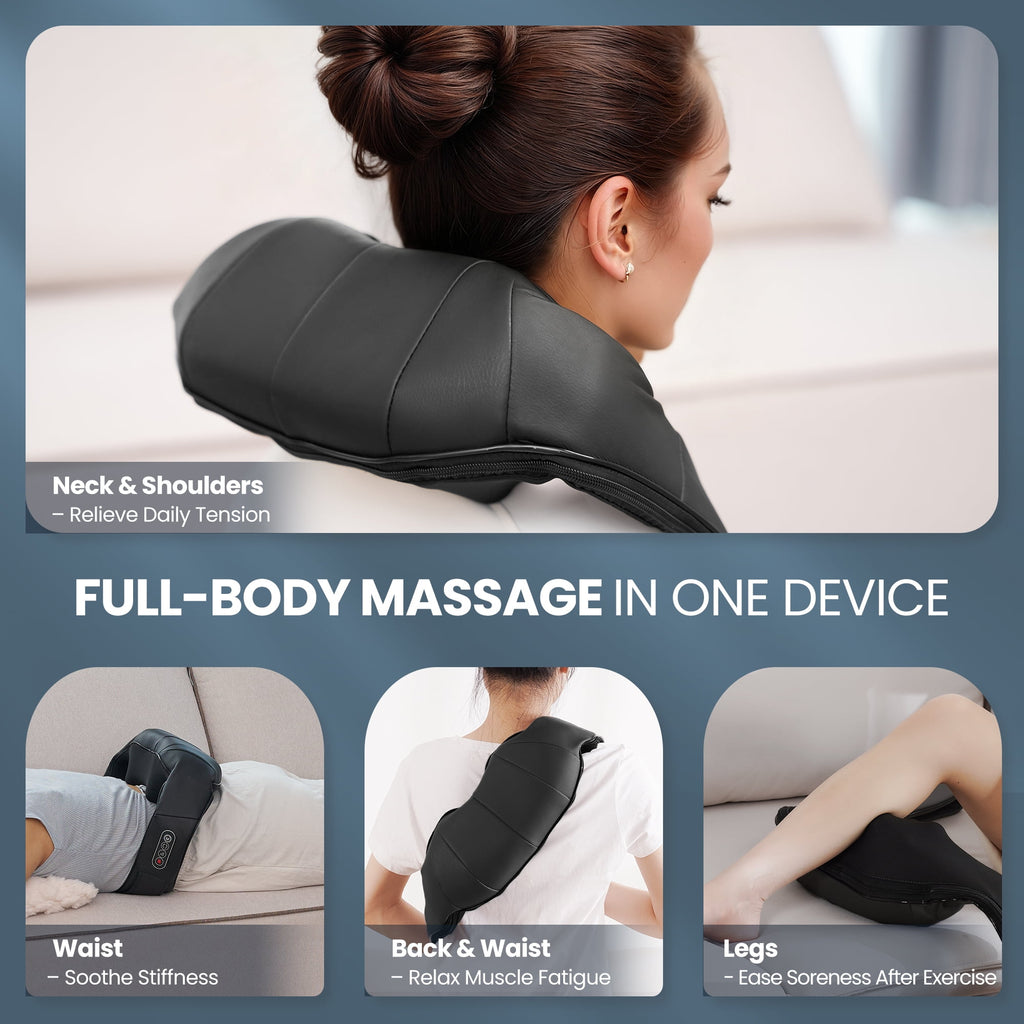 and Shoulder Massager, 3D Deep Tissue Kneading Shiatsu Massager with Heat, Black - Image 5