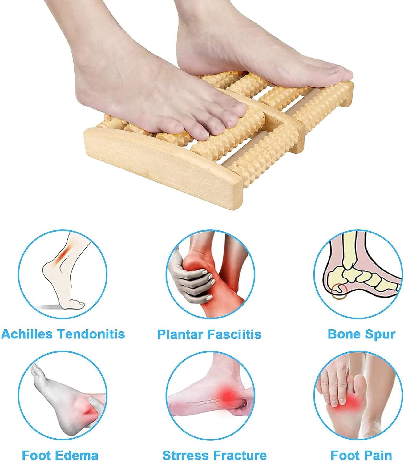 Roller, Wooden for Plantar Fasciitis Pain Relief Heal Spur Deep Tissue Acupressure & Heel - Image 4