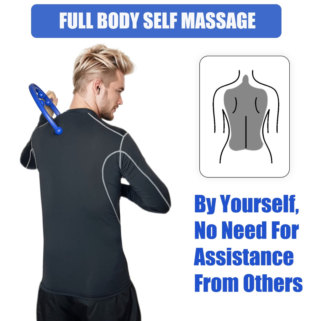 Tissue Massager: Back & Neck Massager for Pain Relief, Self-Use Massager Stick, Full Body Trigger Point Tool for Back... - Image 2