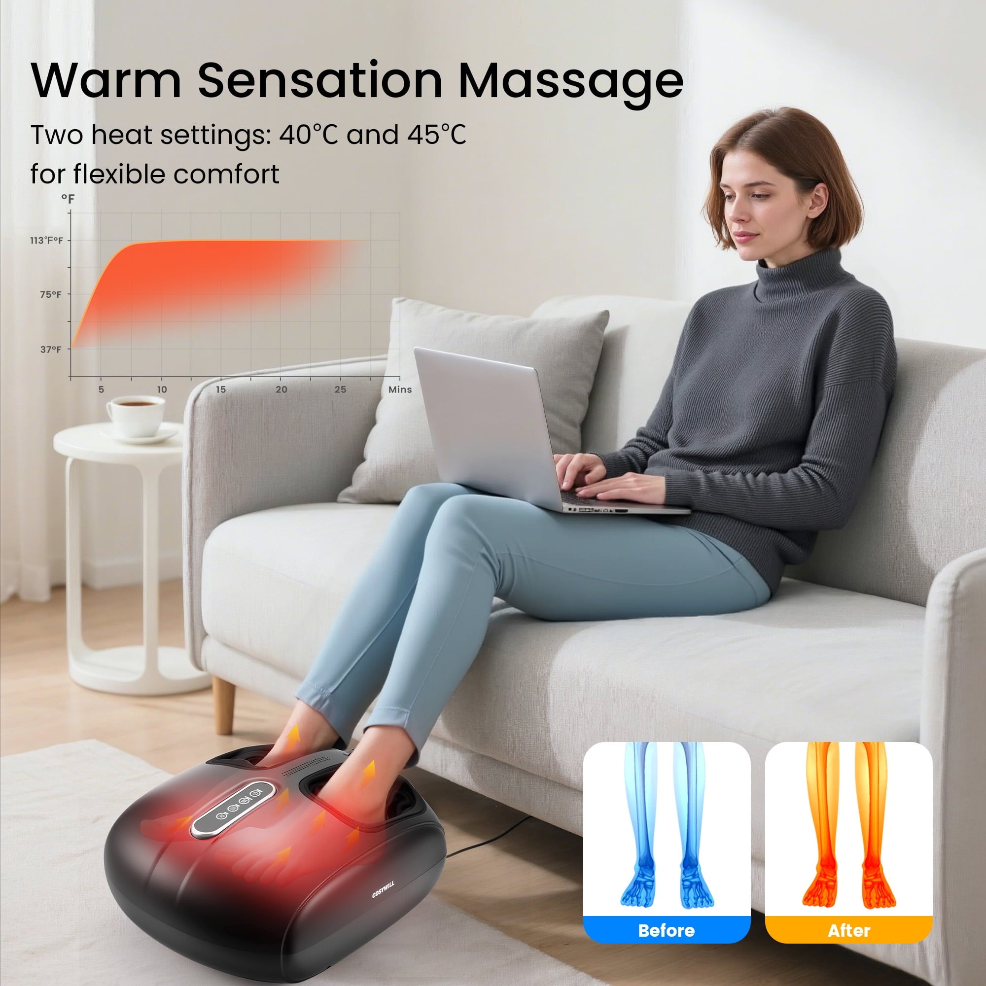 with Heat,Shiatsu with Remote,Birthday Gifts for Women Mom Men Dad,Black - Image 2