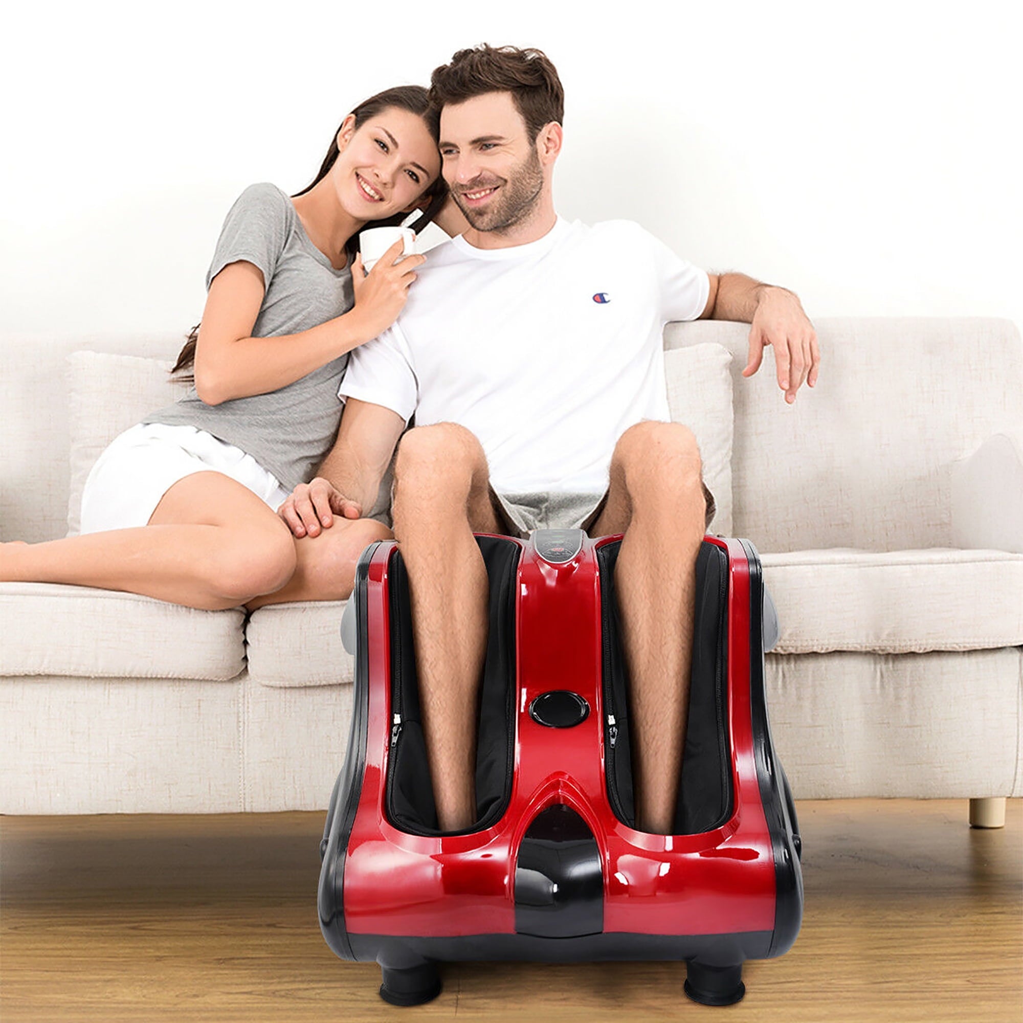 Shiatsu Kneading Rolling Vibration Heating Foot Calf Red - Image 5