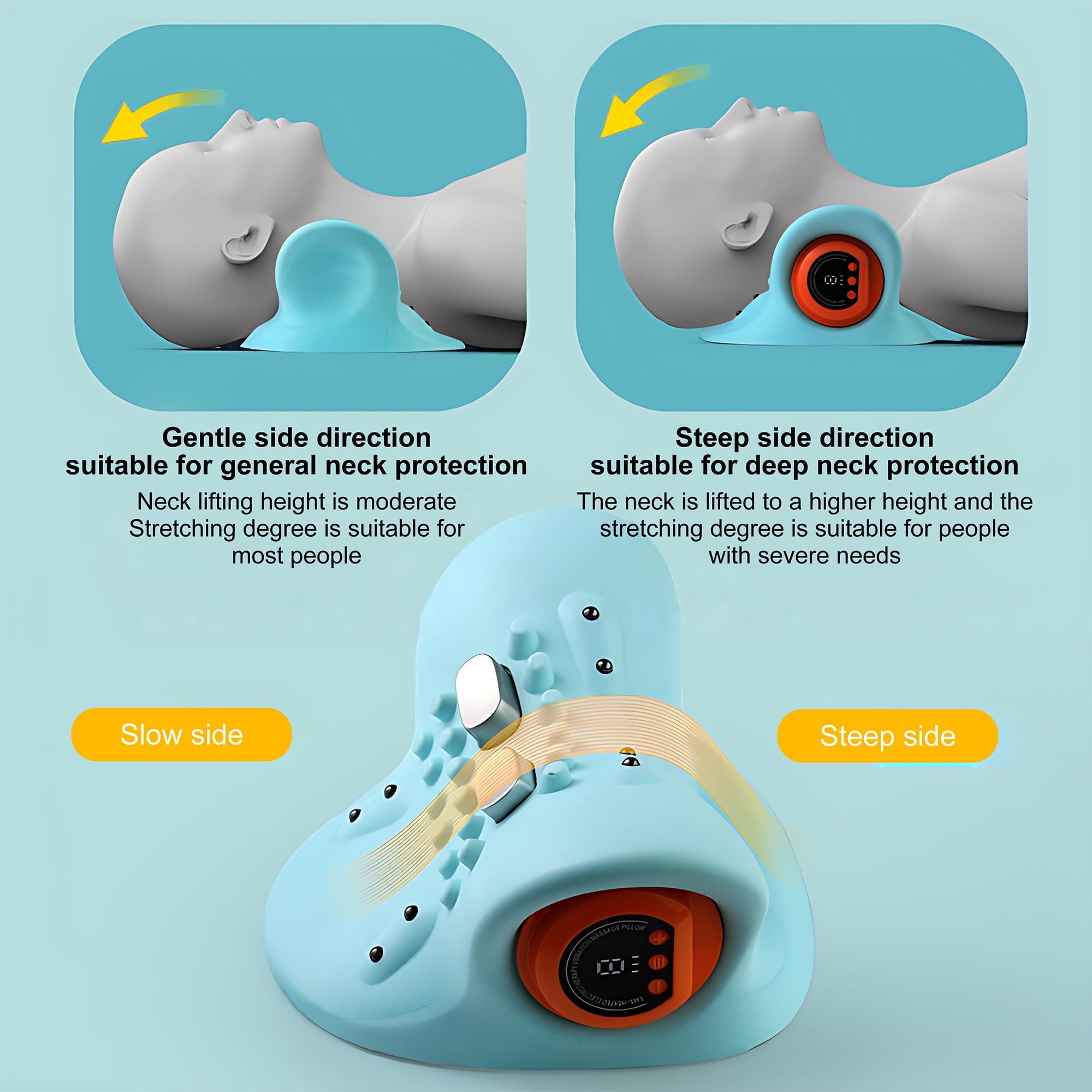 with Pulse, 6-Level Intensity & Magnetic Heat Massage Portable Cervical Relief for Muscle Stiffness and Fatigue - Image 5