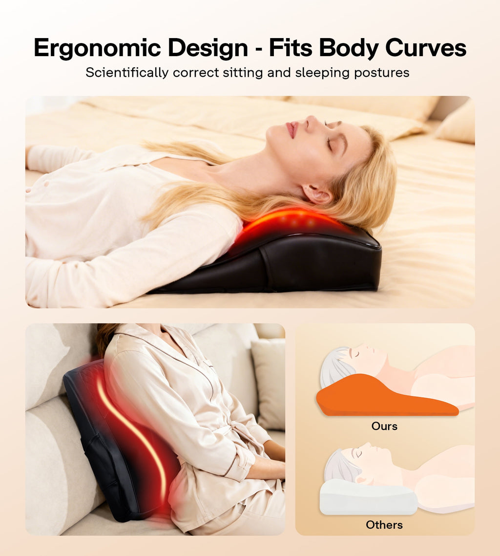 Massager Pillow with Heat, Back Massager for Pain Relief, Neck Massger, 3 Heating Levels & 4 Mode & 3 Intensities, Ch... - Image 5