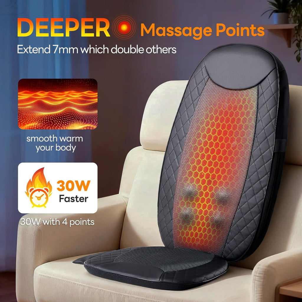 Vibrating Heating Pad for , Massage Chair Pad for Pain Relief Deep Tissue, Shiatsu Neck and Massager - Image 2