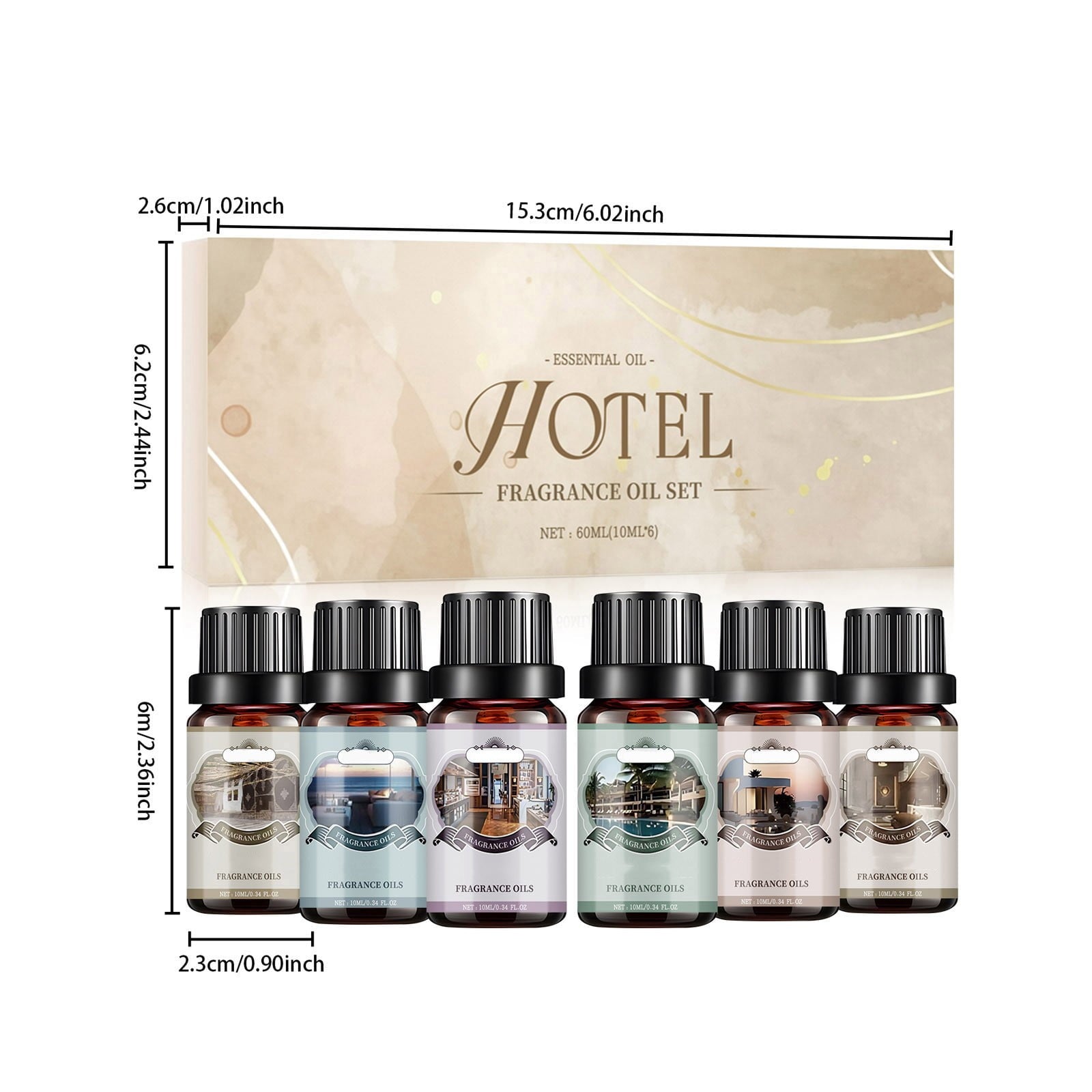 Essential Oils Gift Set - 6 Bottles, Long Lasting Fragrance for Home, Office, Spa & Travel, Multiple Scents, 60ml Rel... - Image 3