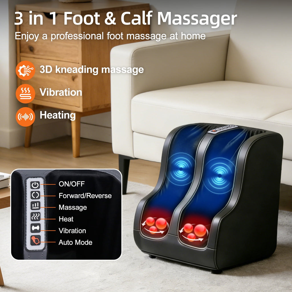 Massage Chair Pad with Heat, Shiatsu Neck & Back Massager with Foot Massager, Kneading & Rolling Massage for Pain Rel... - Image 3