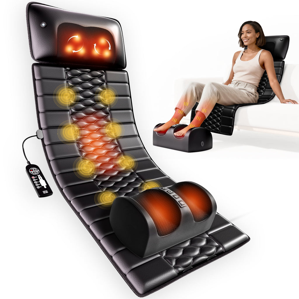Portable Detachable Back, Neck & Legs Vibration Massage Mat w/ Variable Intensity, Black - Image 2
