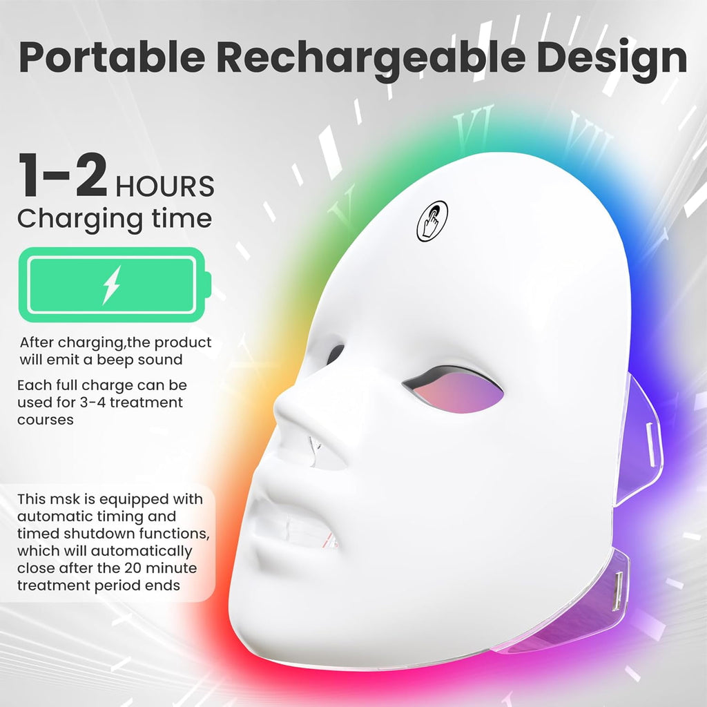 LED Face Massager, 7 Color Light Therapy for Anti-Aging, Acne & Wrinkles - Image 3