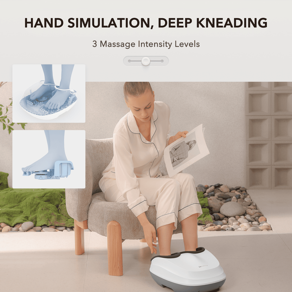 Massager with Heat, Air Compression, Deep Kneading Massage up to Size 12, White - Image 2