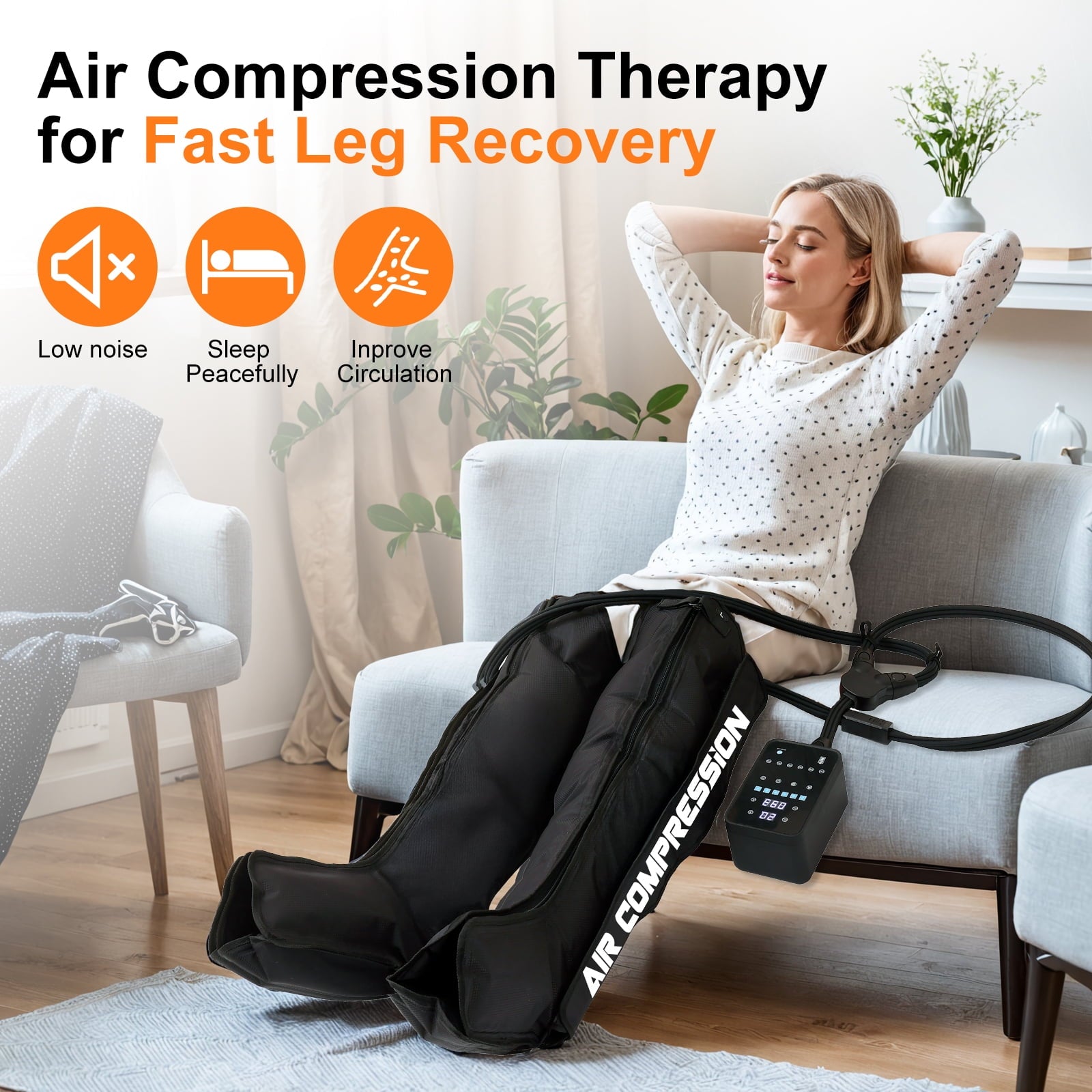 Professional Leg Recovery System, Cordless Air Compression Boots with Sequential Compression, Leg and Foot Massager, ... - Image 4