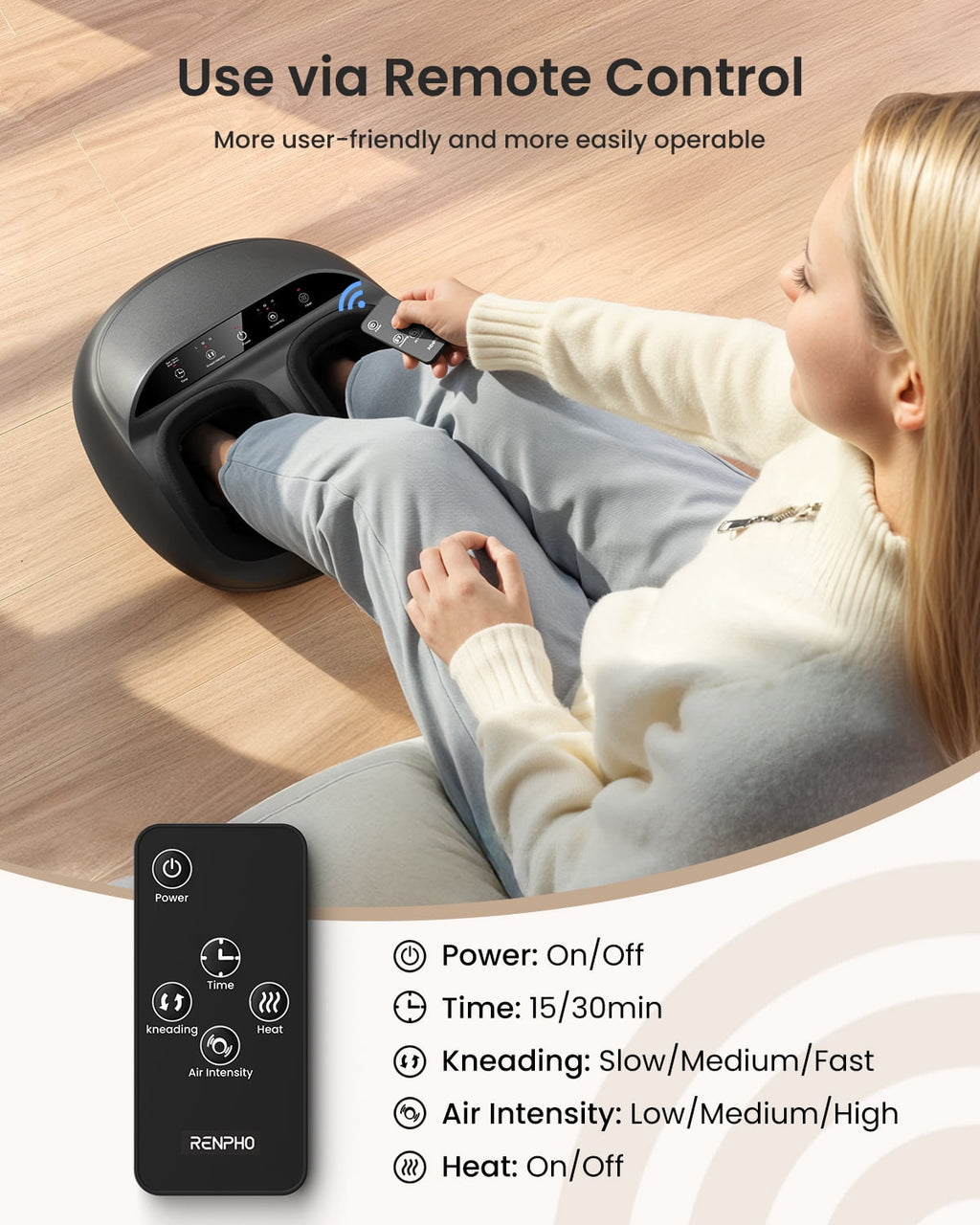 Machine with Heat, Shiatsu Deep Kneading for Neuropathy Pain, Mothers Day Birthday Gifts for Mom Dad Men, Fits feet u... - Image 5