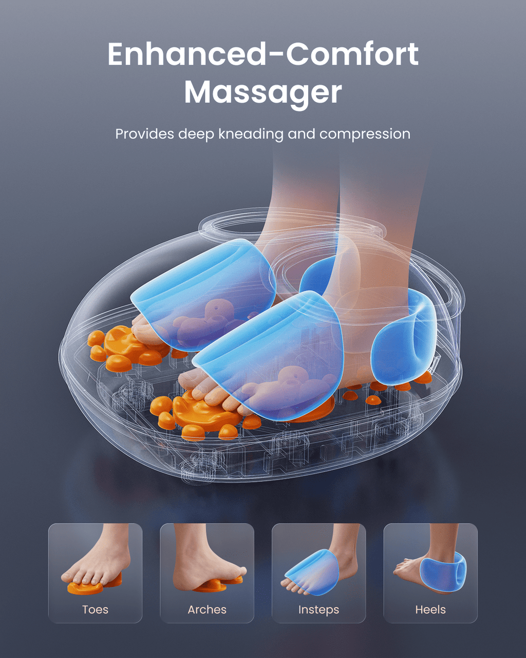 2026 Foot Massager with Heat, Eligible Shiatsu Foot Massager for Plantar Fasciitis, Deep-Kneading Feet Massager, Mens... - Image 2