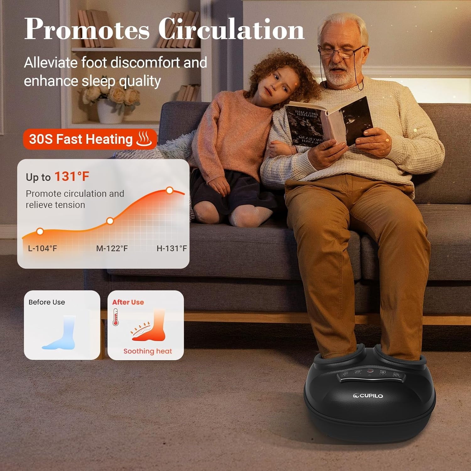 Massager, Feet Massager Machine with Remote Control, 3 Heat Levels, 5 Deep Kneading Therapy Pressure for Plantar Fasc... - Image 2