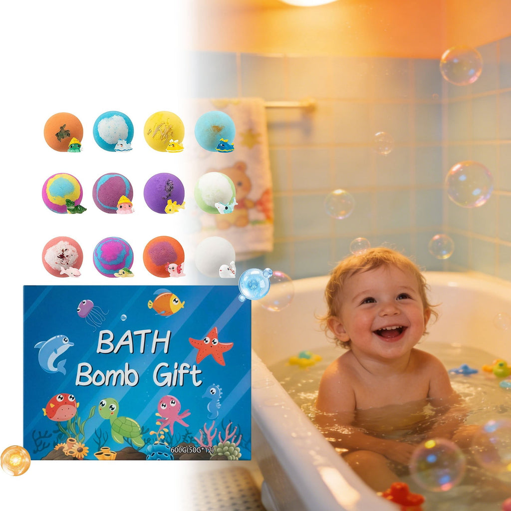 12 Pack Ocean Themed Bath Bombs Set With Surprise Sea Animal Figurines Rich Fizzing Bubbles For Daily Home Spa Relaxa... - Image 3