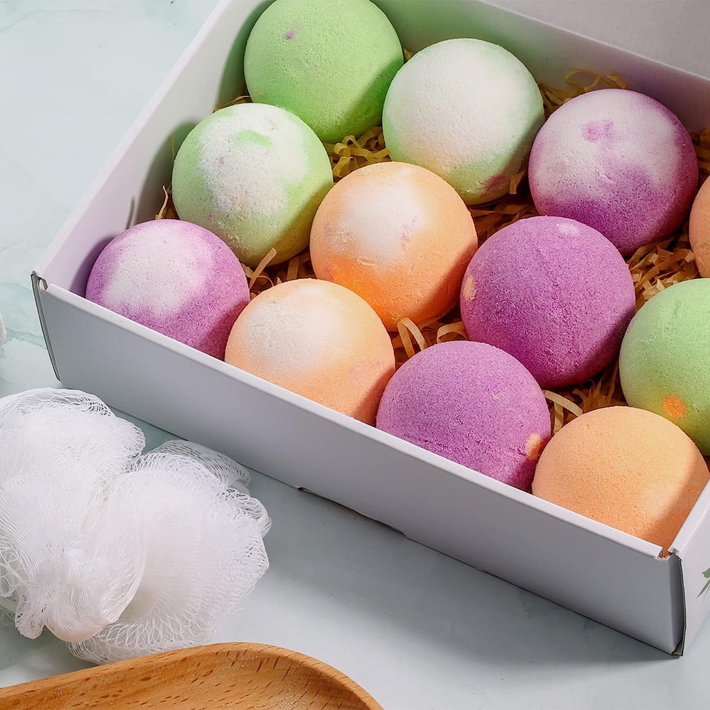 Bath Bombs Gift Set Bubble Bath Kit with 6 Relaxing Scent for Unisex,12 Pcs - Image 3