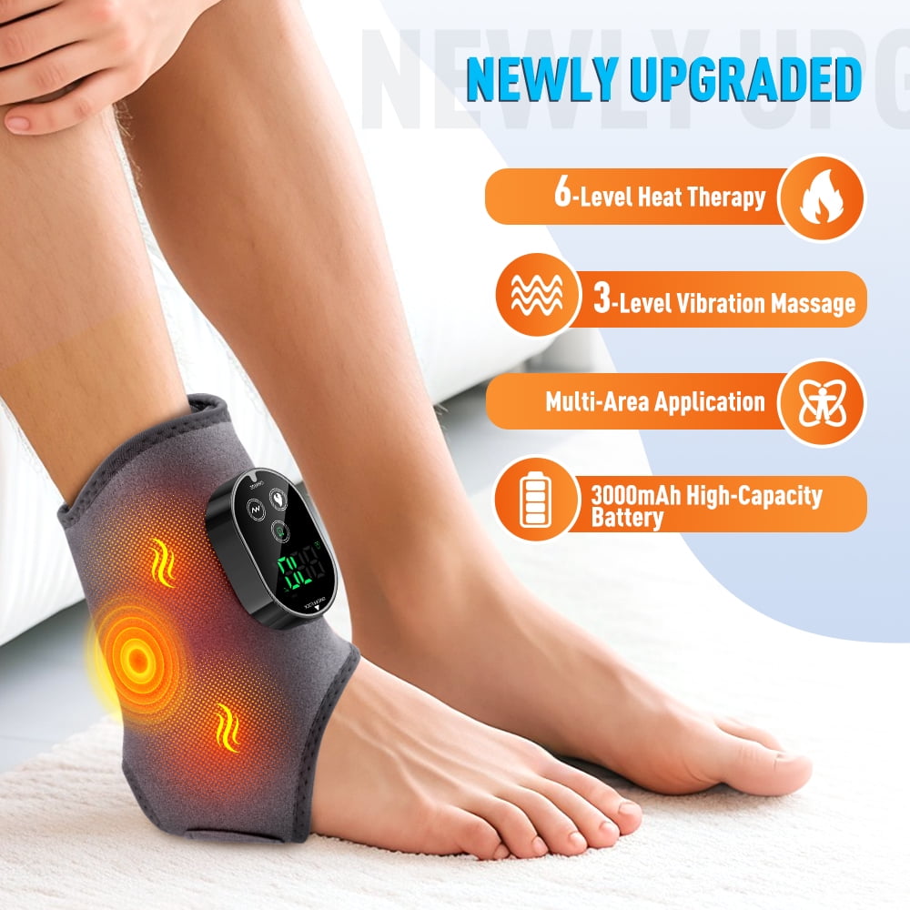 Pads, Foot Massager with Heat, Massage Foot Pad, 6 Heat Levels, 3 Vibration Modes, Adjustable Timer, Auto Shut Off, Gray - Image 3