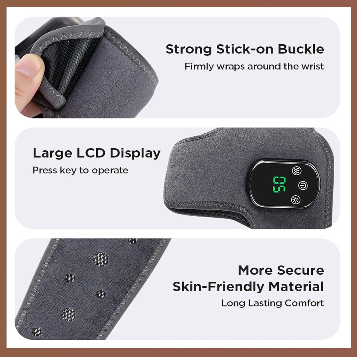 Ankle Massager with Heat, 3-in-1 Kneading Massage, 3 Speeds Vibration & 5 Temperatures, Wireless Portable for Home Of... - Image 6