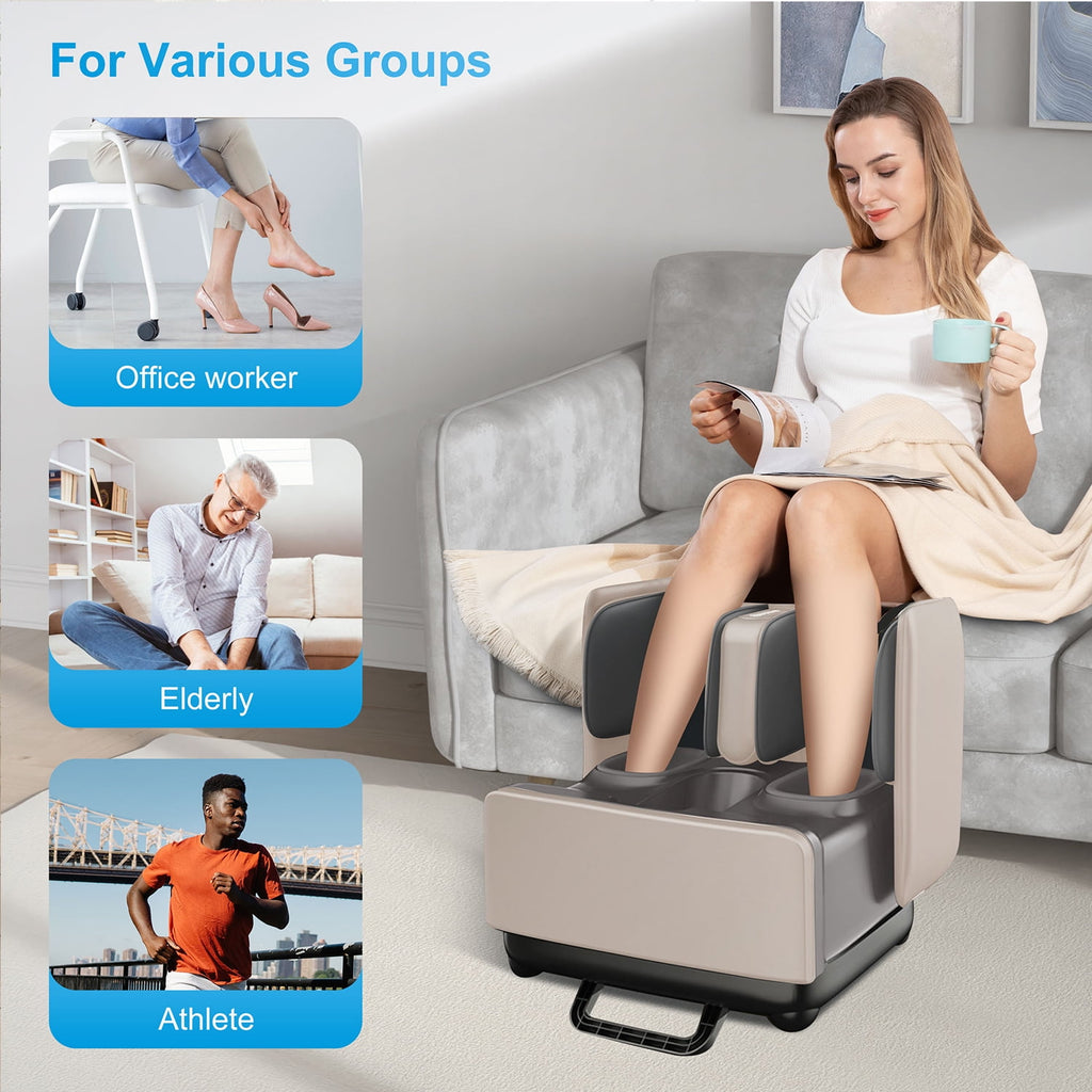 2 in 1 Foot Massager Machine & Ottoman Rest, Shiatsu Foot Calf Massager with Heat, App Control - Image 2