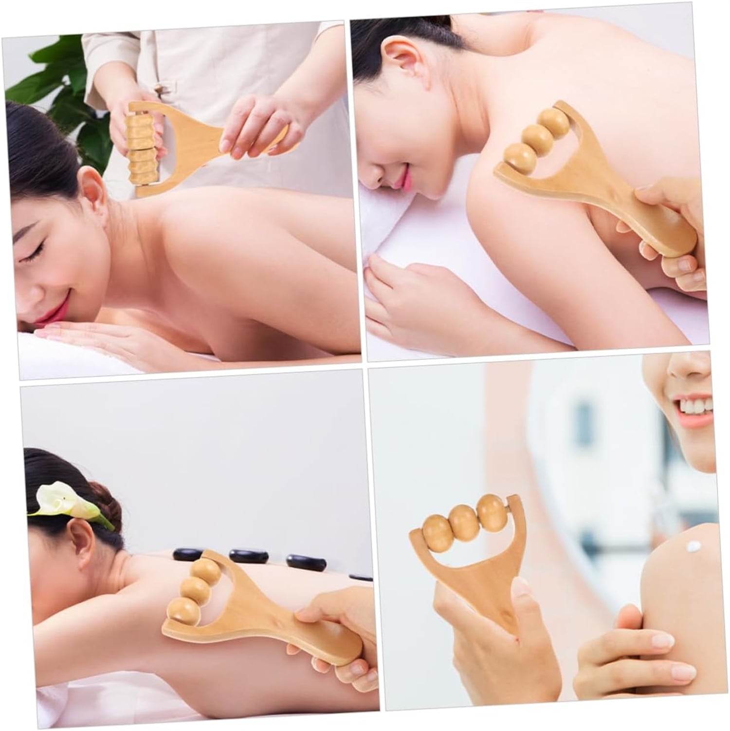 Wooden Massage Roller,Muscle Massager Roller,Manual Massage Tools,Portable Back Massage Roller,Hand Roller Massager S... - Image 5