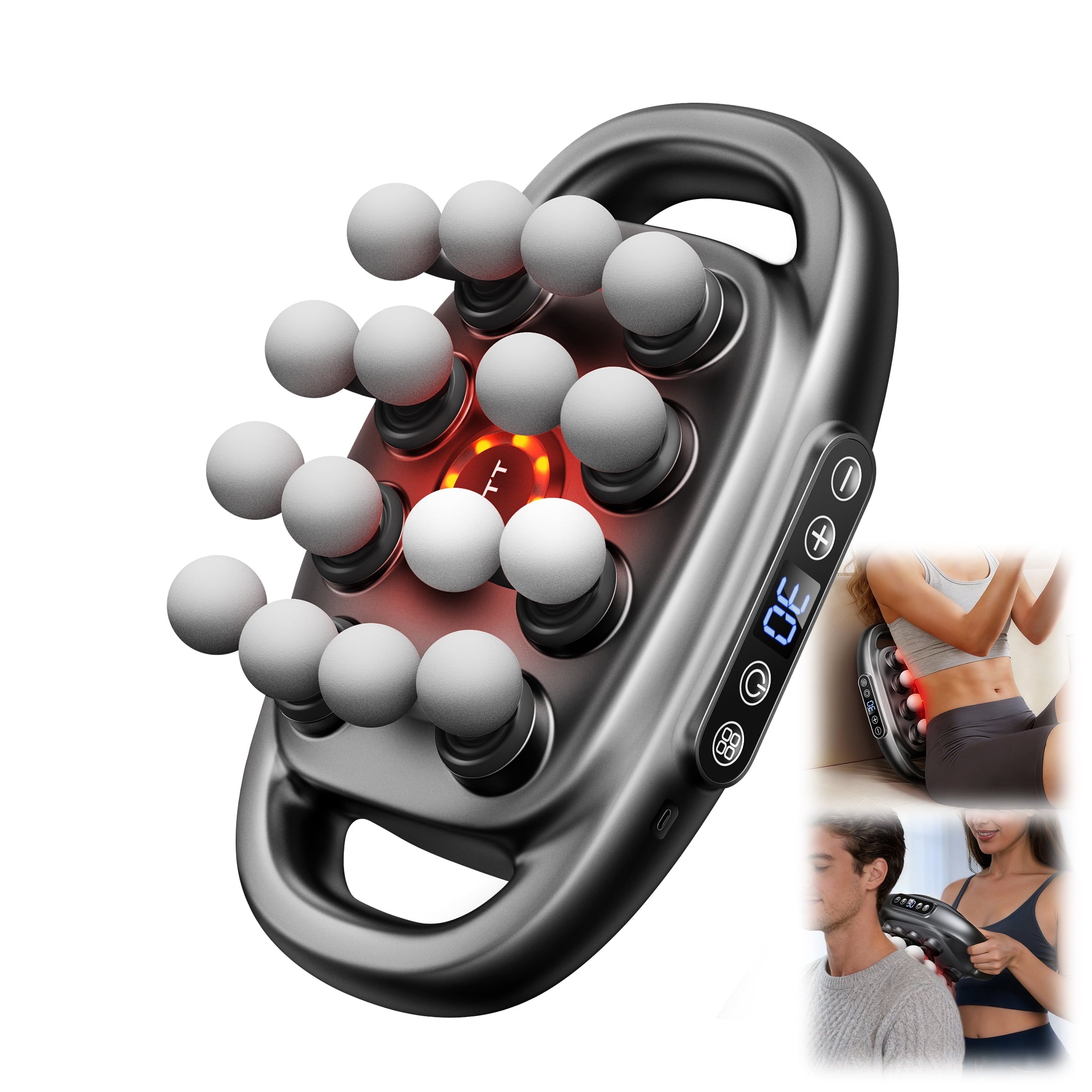 16 Massage Gun Pro, Deep Tissue Percussion Massager for Neck, Shoulder, Arm, Back, Waist, Hip, Leg and Foot, Body Mus... - Image 2
